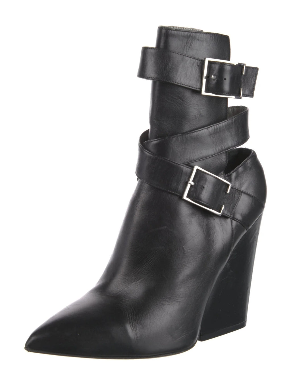 MONIKA CHAING LEATHER BUCKLE ANKLE BOOTS