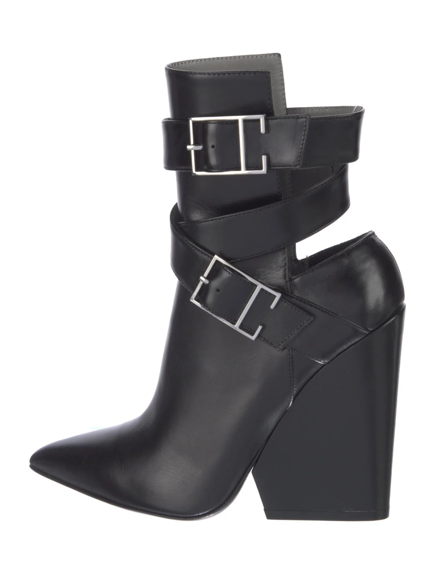 MONIKA CHAING LEATHER BUCKLE ANKLE BOOTS