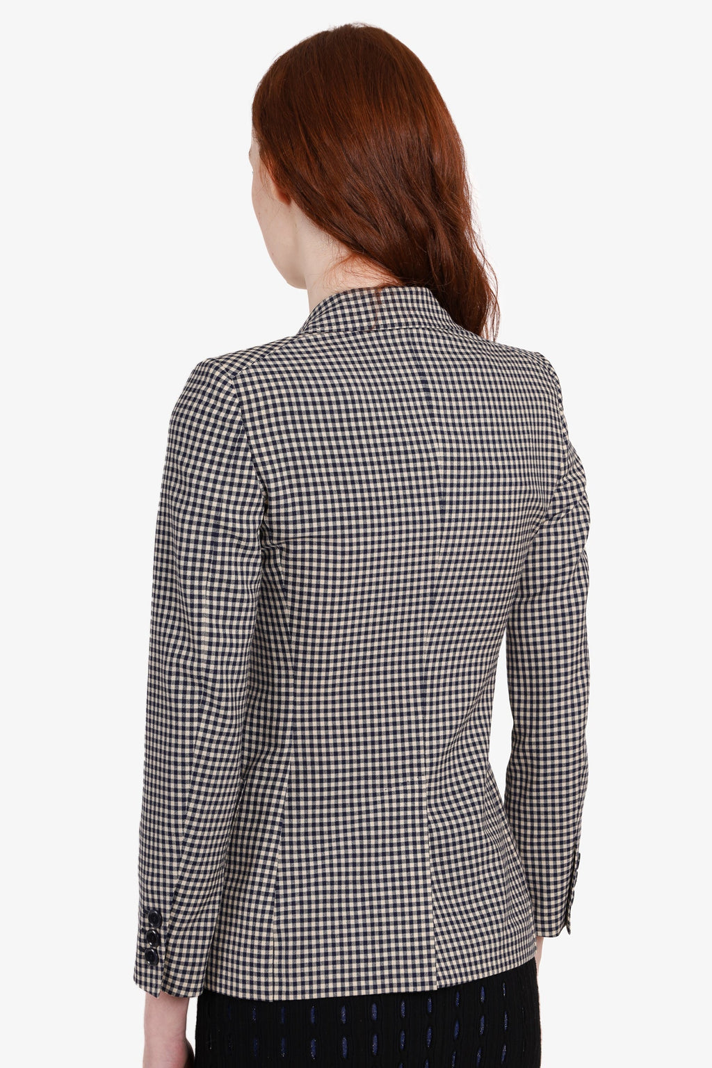 Moschino Blue/White Plaid Blazer Size 4