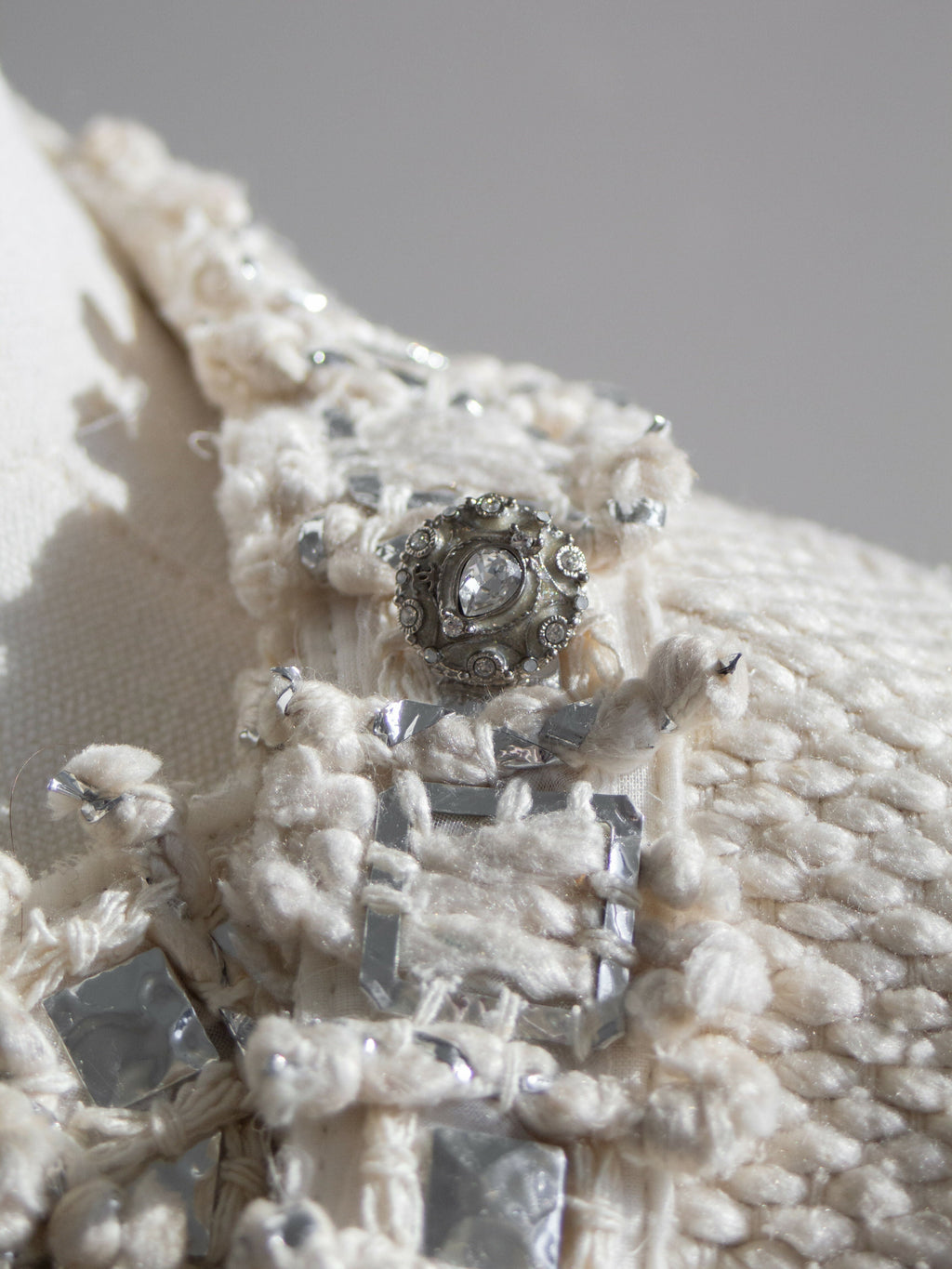 Chanel Pre-Fall 2012 Bombay Ecru Silver Embellished Tweed 12A Jacket