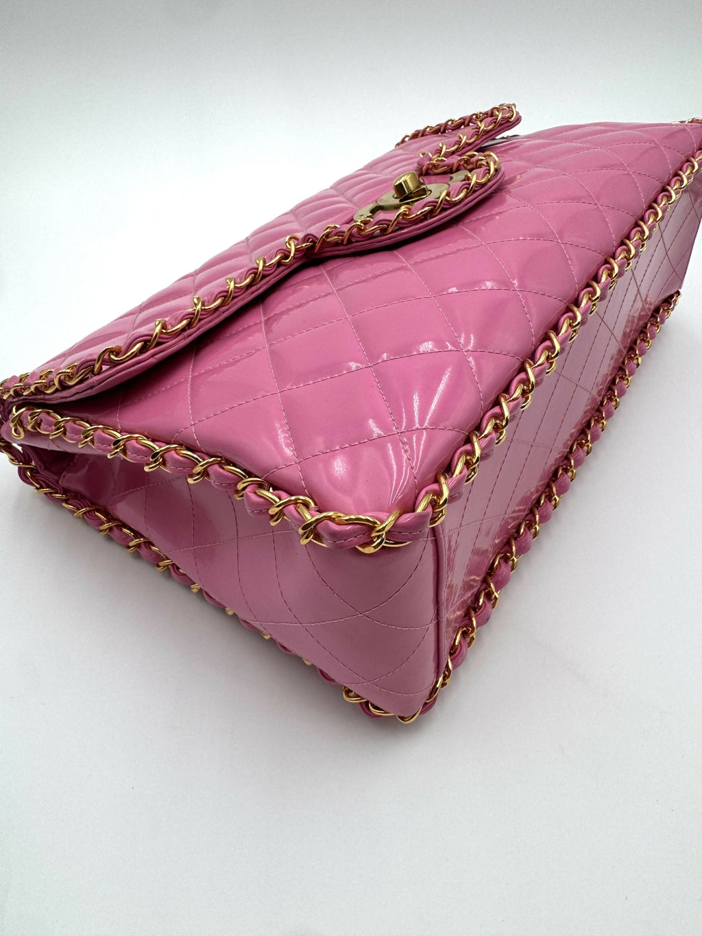 Chanel 1995 Barbie Pink Chainlink Maxi Flap Bag