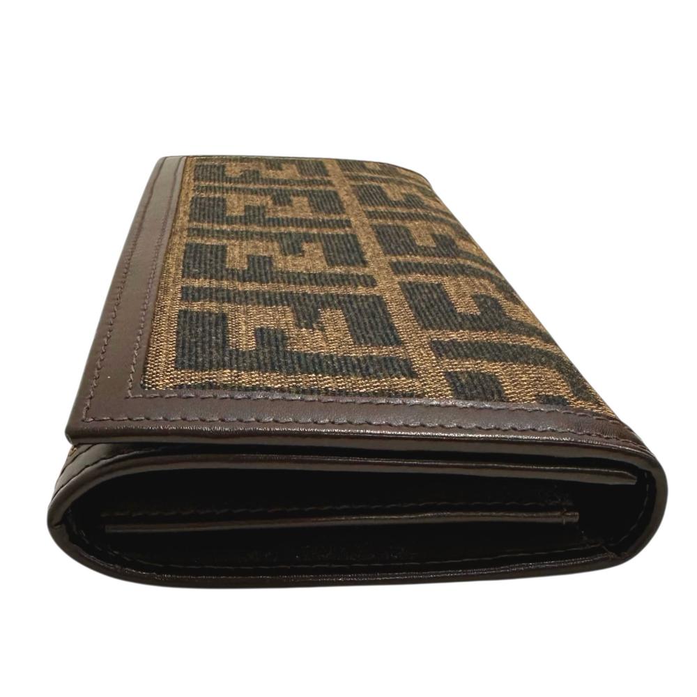 Fendi Zucca Canvas Leather Long Wallet