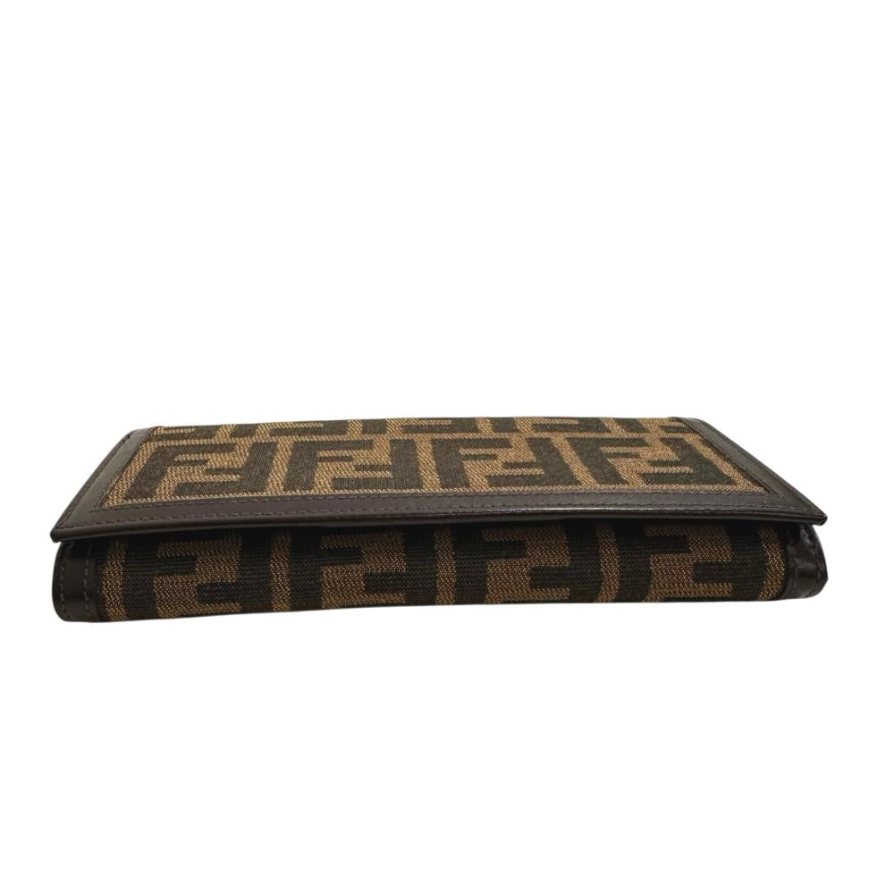 Fendi Zucca Canvas Leather Long Wallet