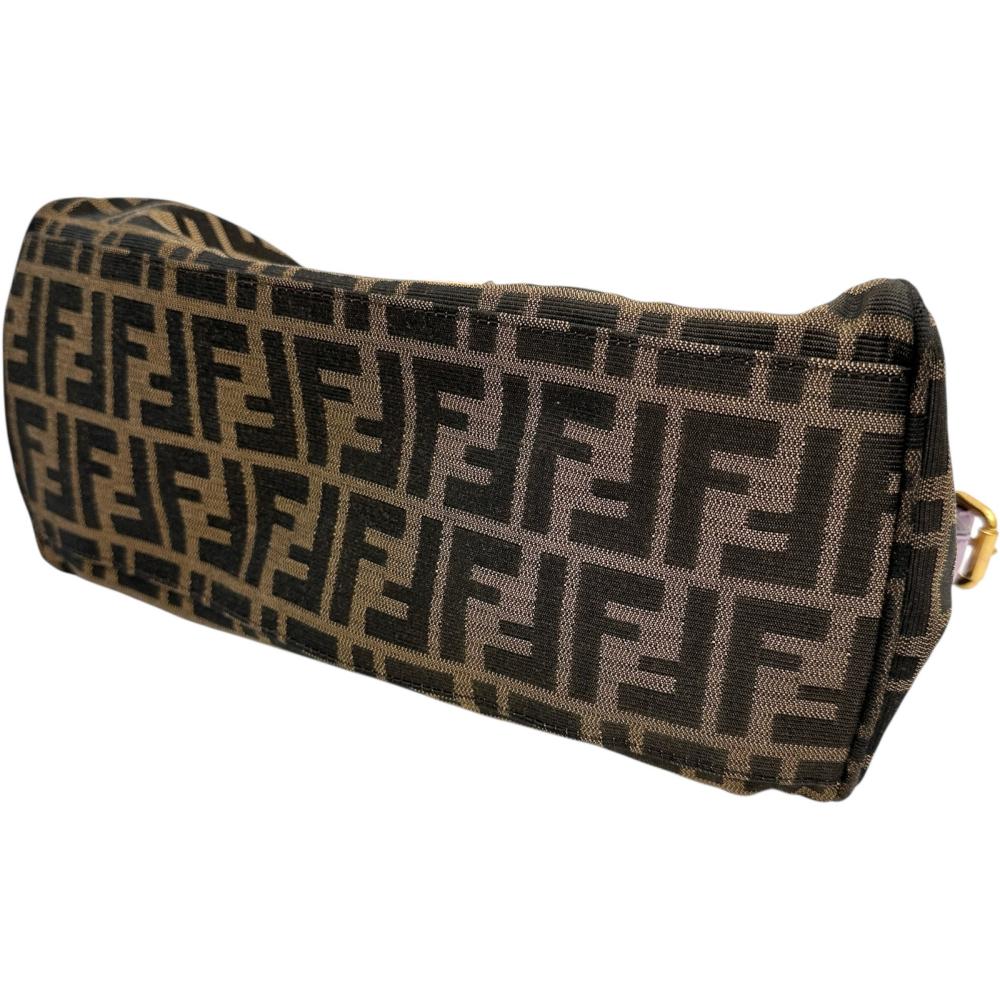 Fendi Zucca Etinico Canvas Leather Handbag