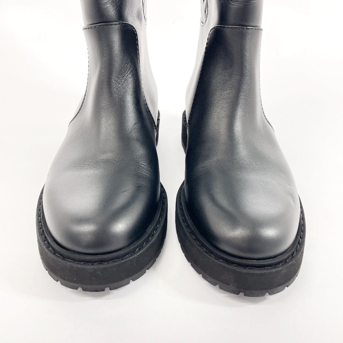 Fendi Leather Long Boots Zucca Black