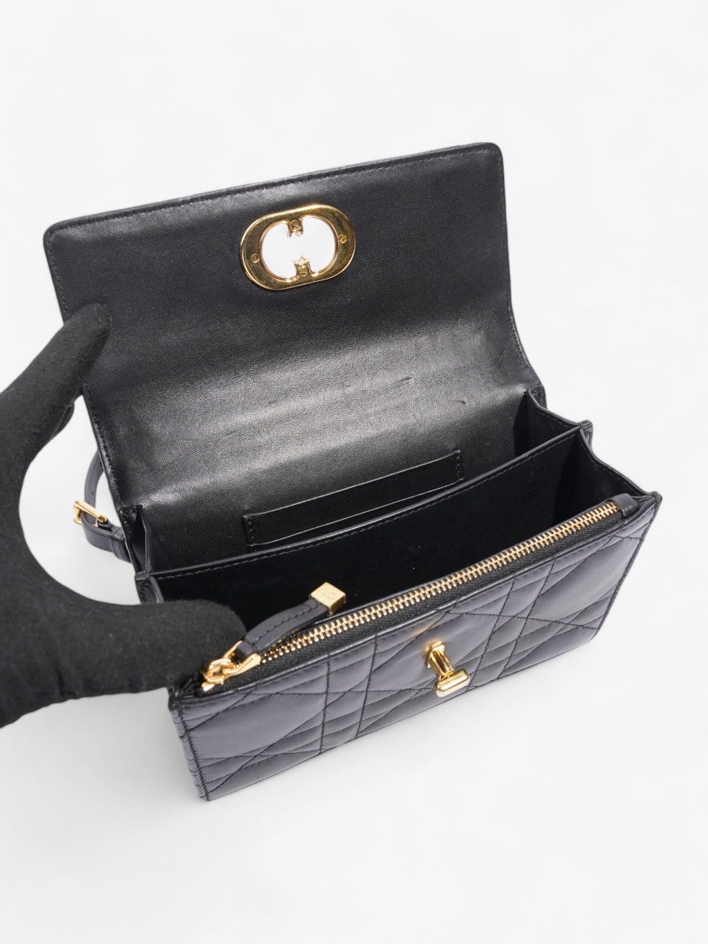 Christian Dior Miss Caro Bag Black Lambskin Leather Mini