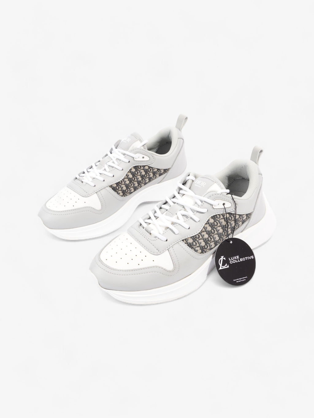 Christian Dior B25 Grey Oblique / White Leather EU 42 UK 8