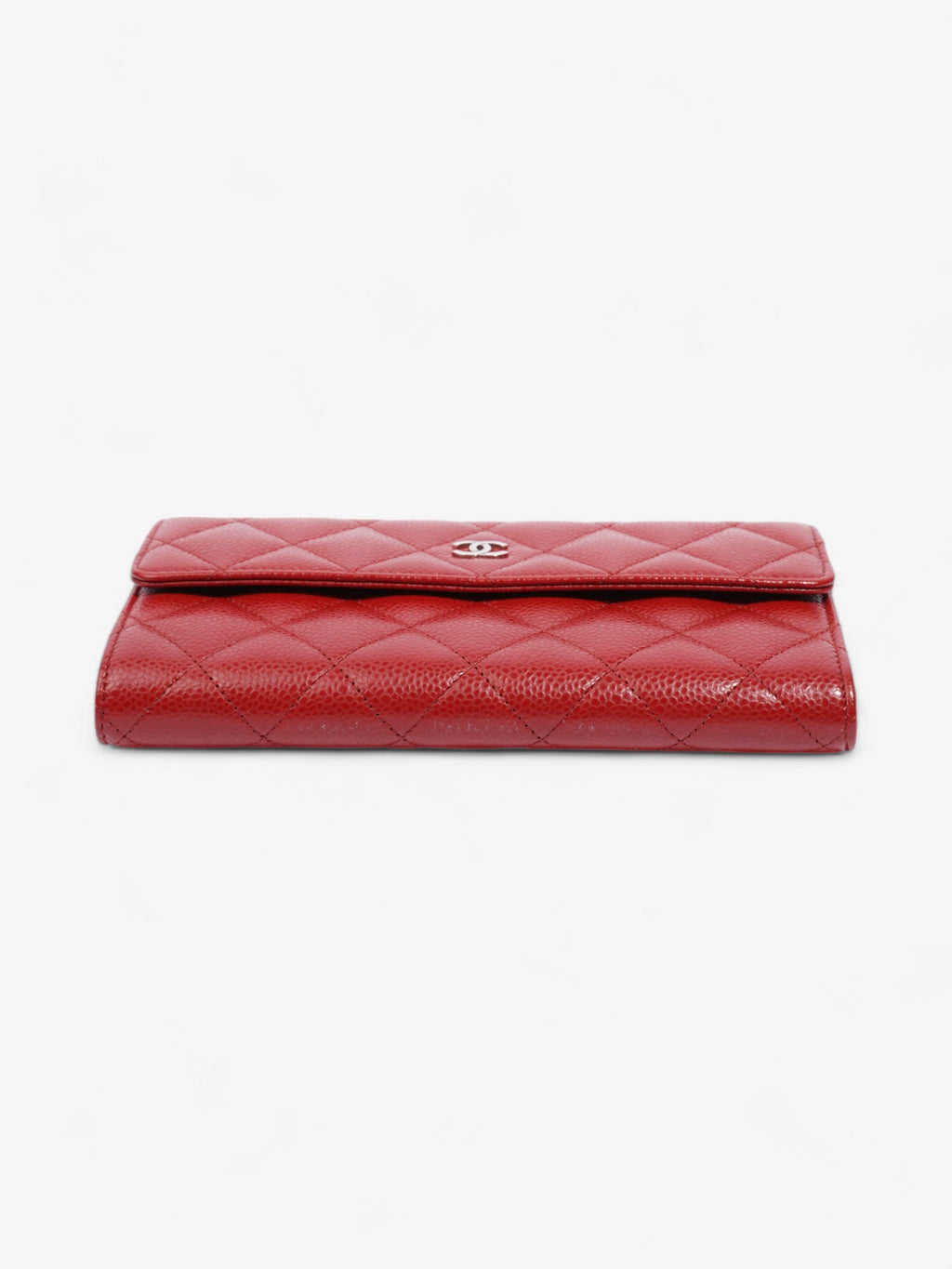 Chanel Interlocking CC Continental Wallet Red Caviar Leather