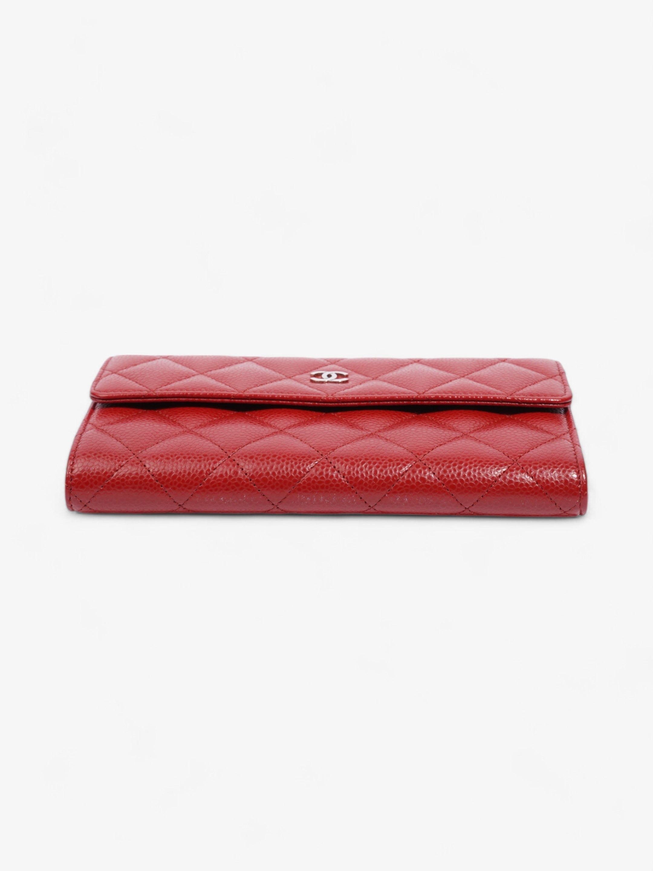 Chanel Interlocking CC Continental Wallet Red Caviar Leather