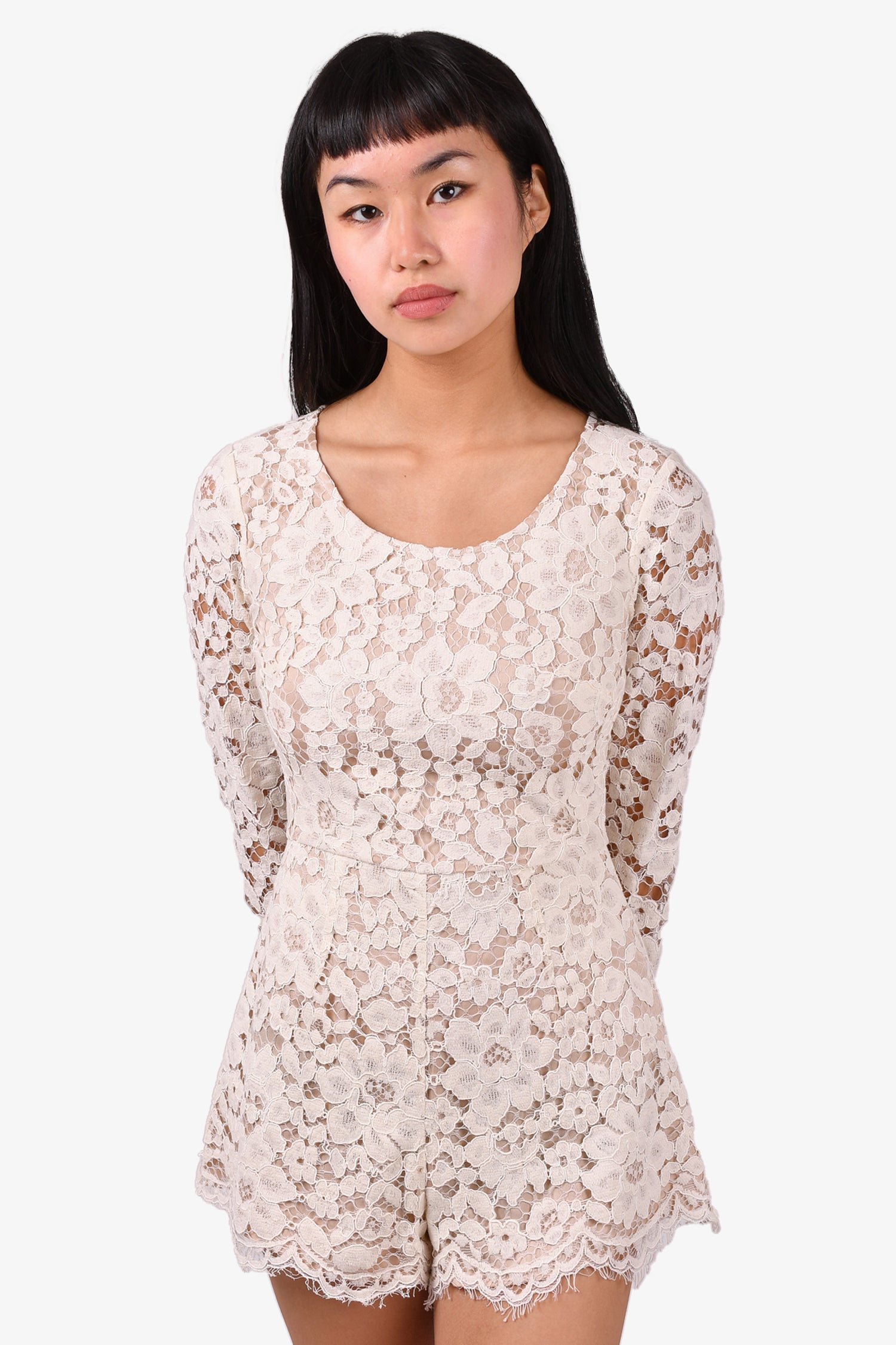 NBD White Lace Romper Size XS