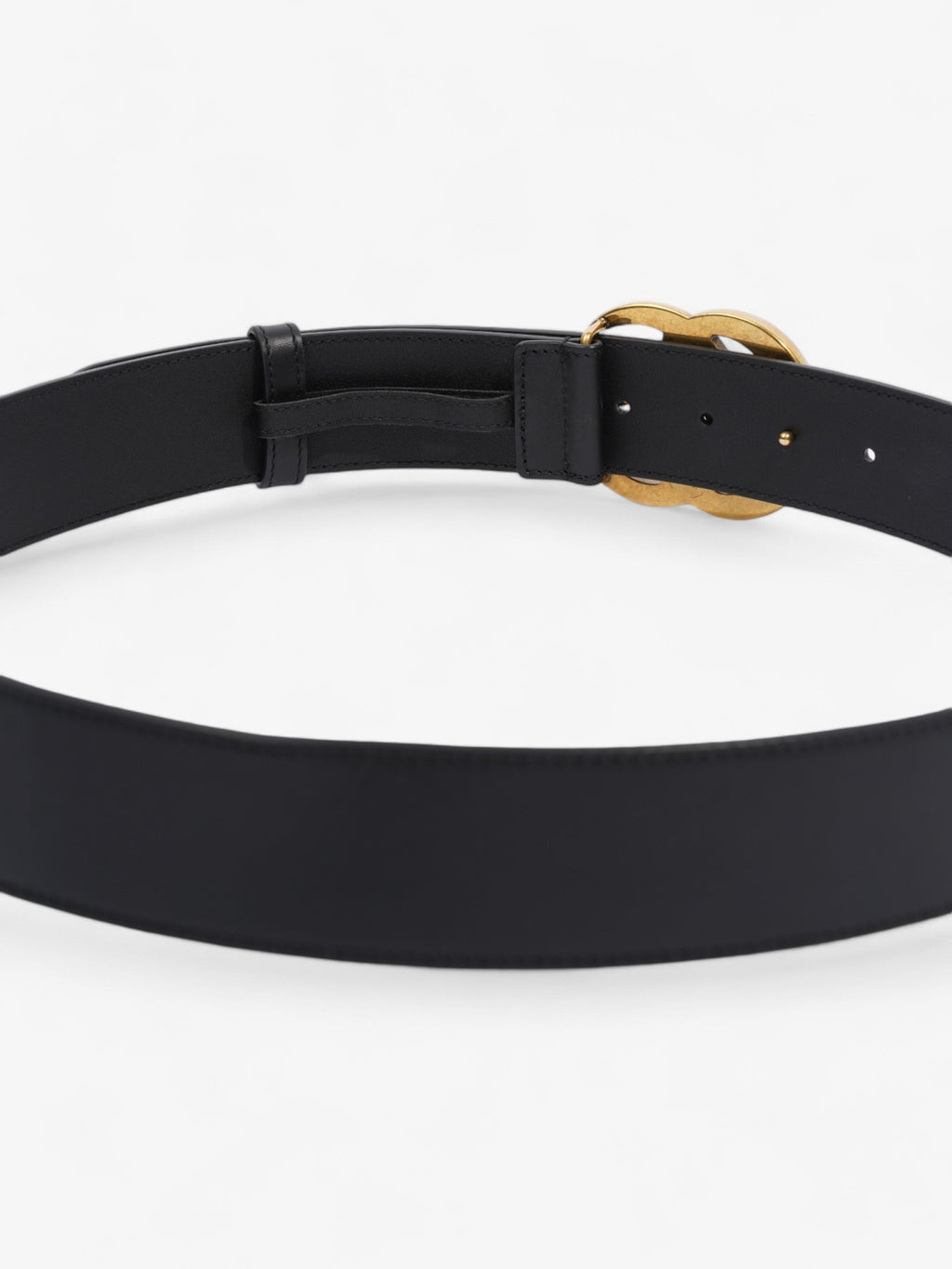 Gucci GG Marmont Wide Belt Black / Gold Leather 95cm / 38"