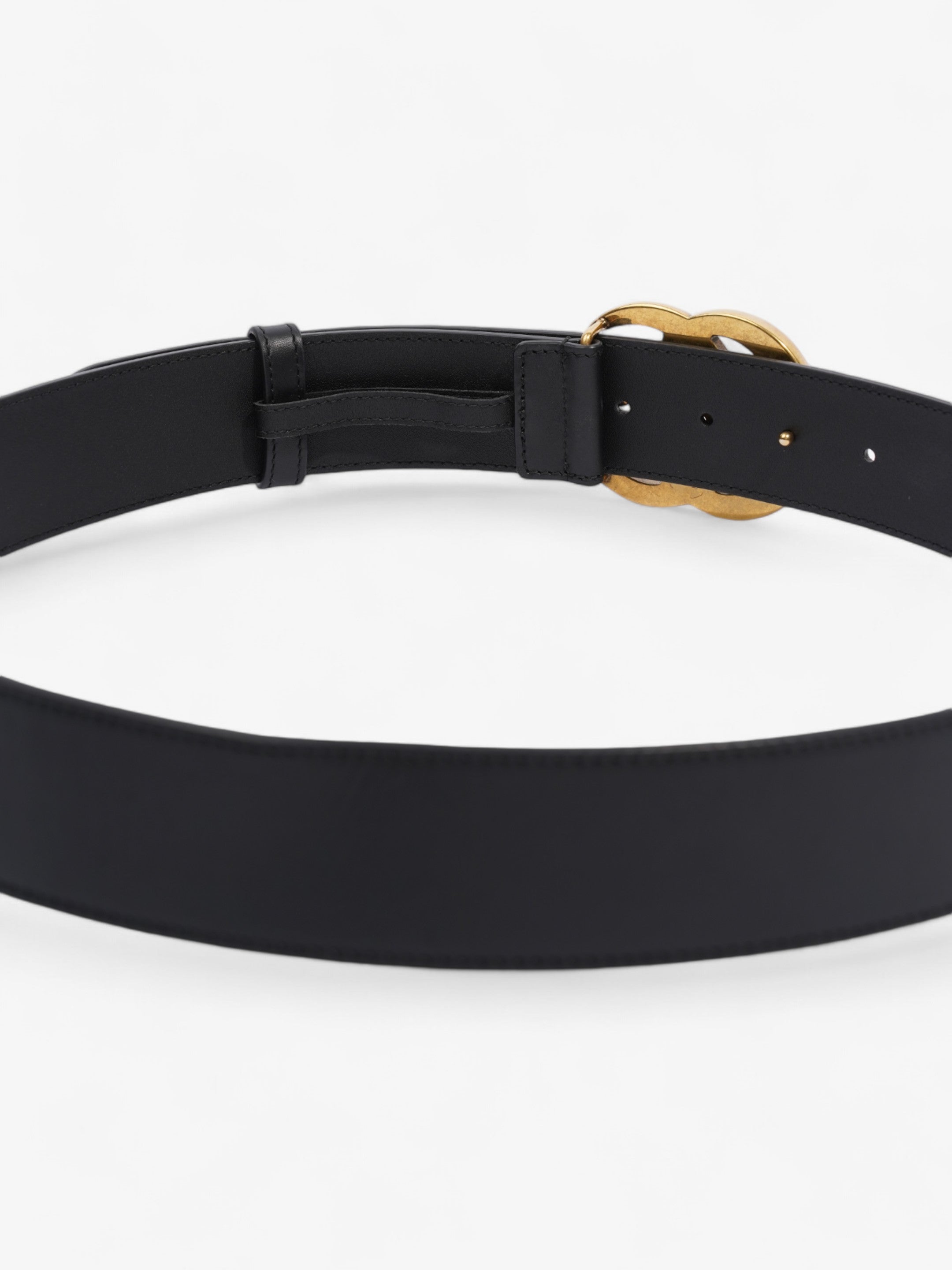 Gucci GG Marmont Wide Belt Black / Gold Leather 95cm / 38"