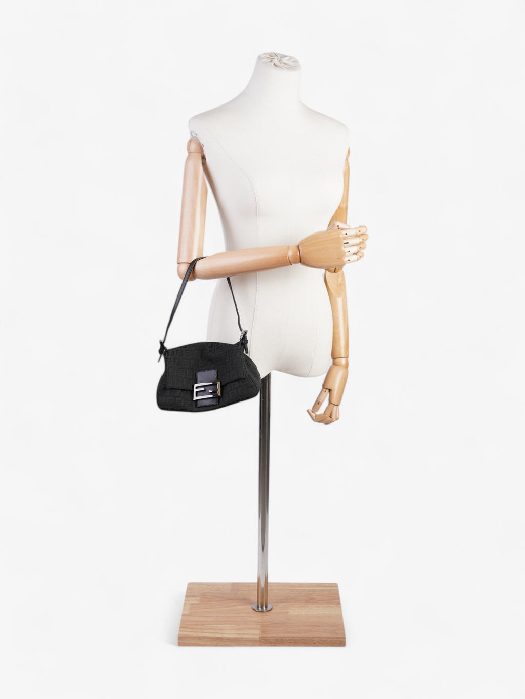 Fendi Mamma Baguette Black Canvas Mini