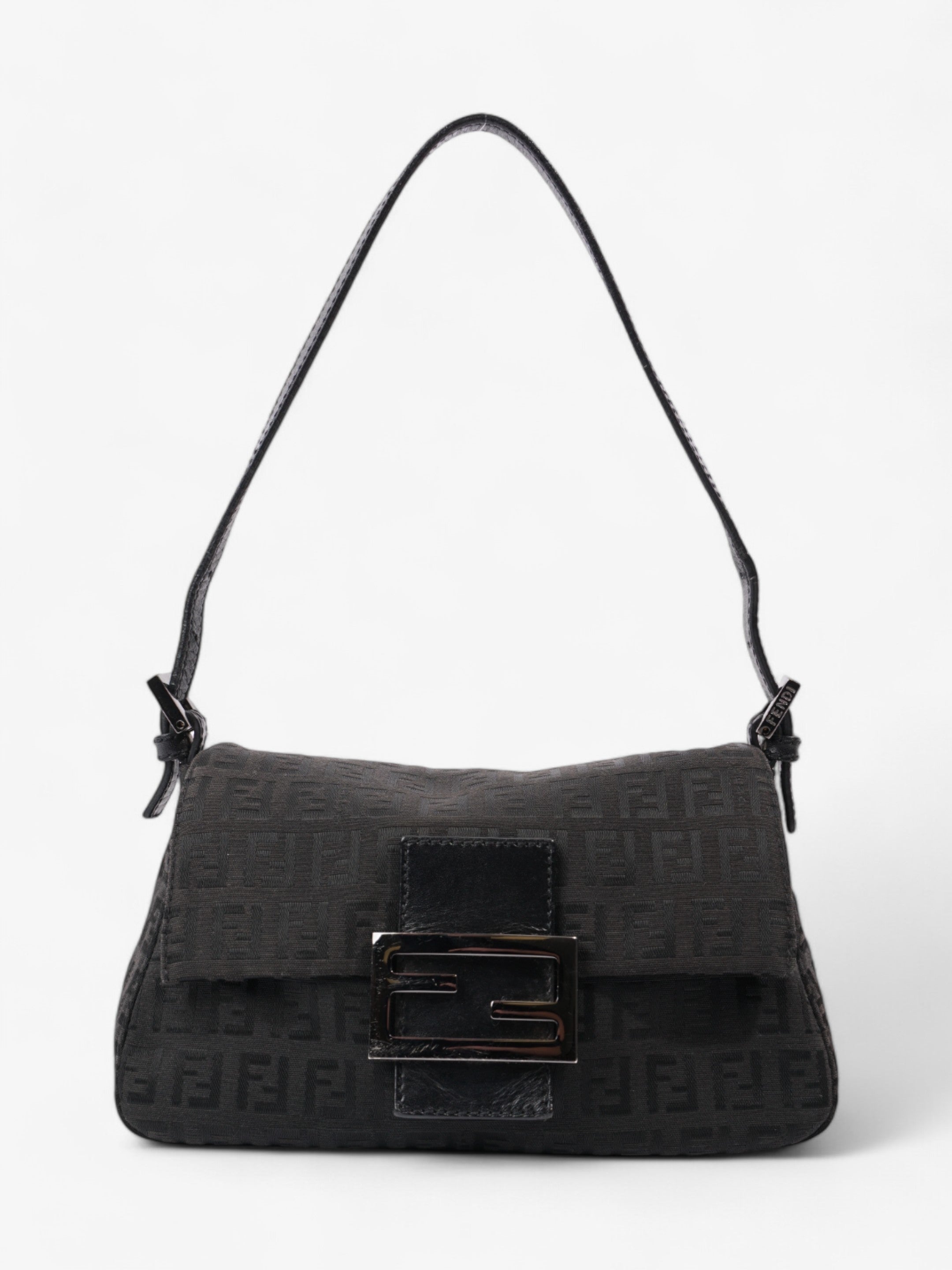 Fendi Mamma Baguette Black Canvas Mini