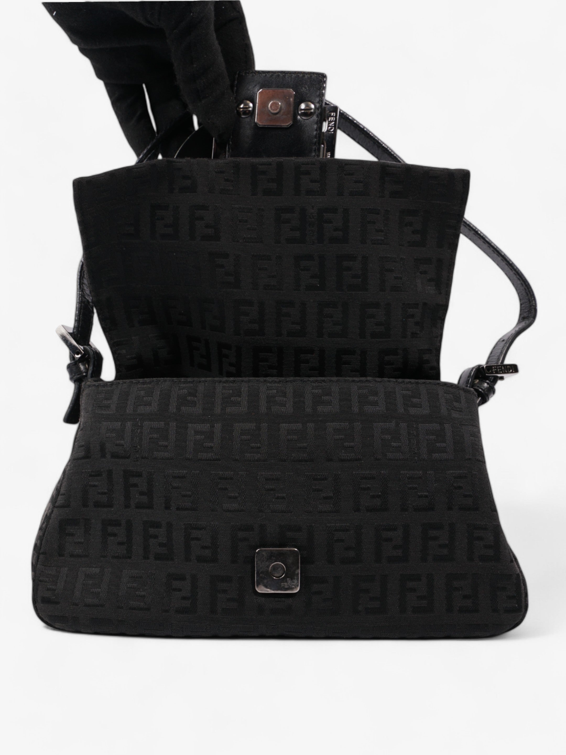 Fendi Mamma Baguette Black Canvas Mini