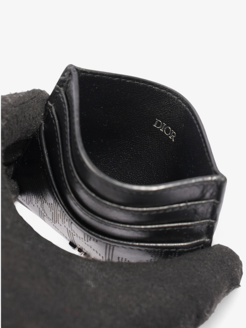 Christian Dior Oblique Galaxy  Holder Black Leather