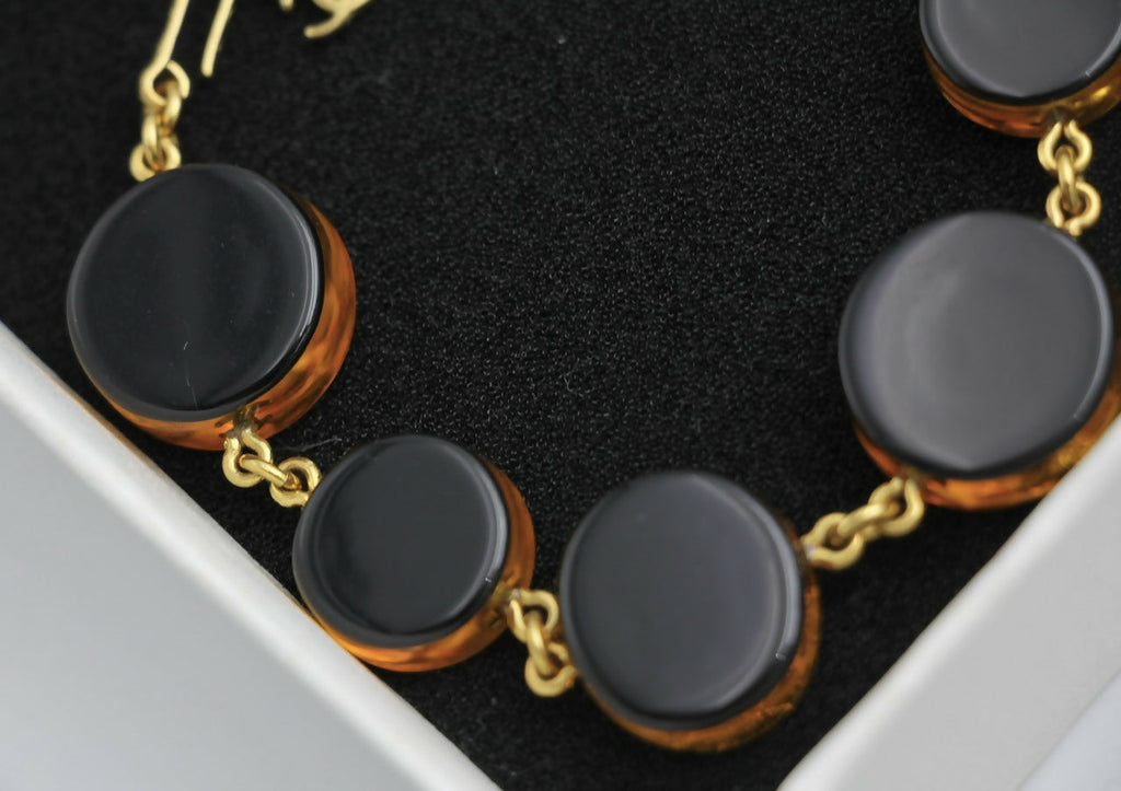 Chanel Vintage 98A Acrylic Dark Brown Turtle and Camellia Tortoise Shell Style Bracelet