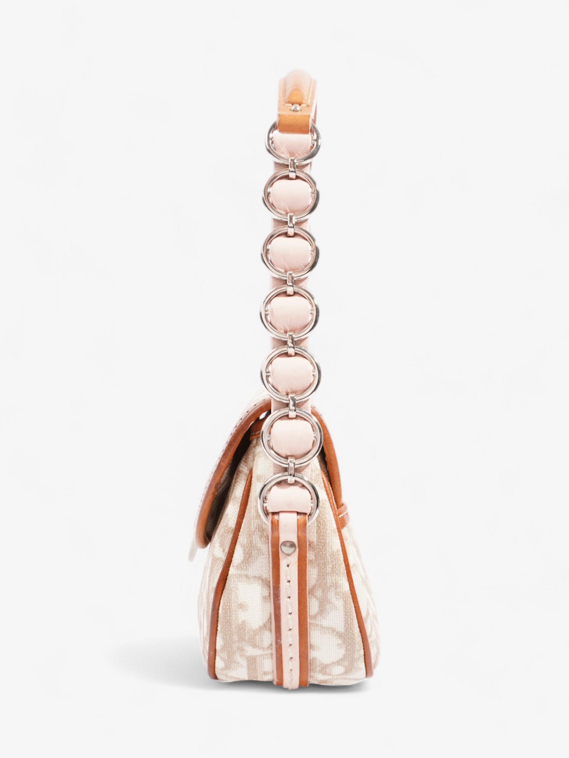 Christian Dior Romantic Shoulder Bag Beige / Pink Canvas