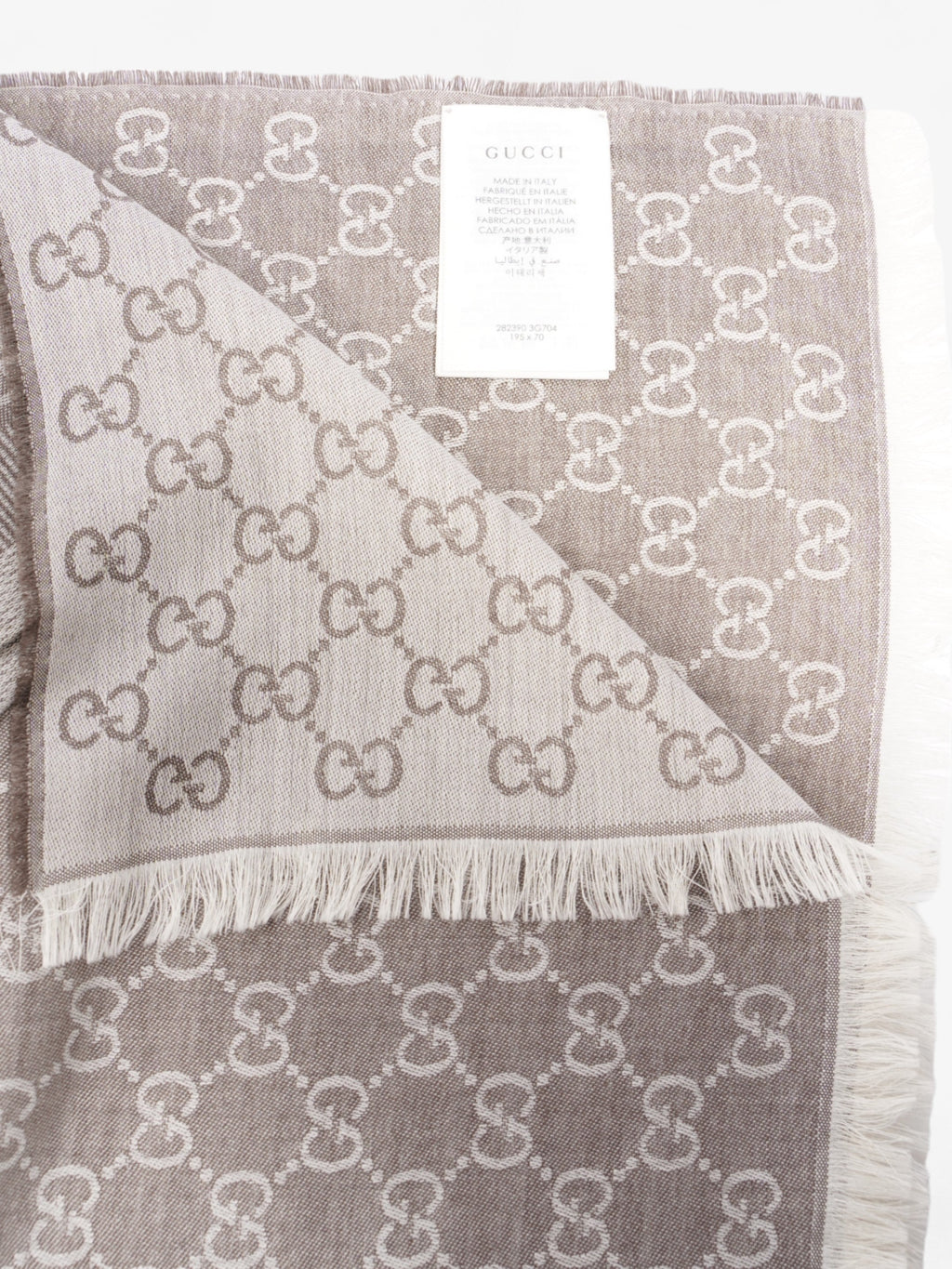 Gucci GG Supreme Scarf Grey Wool