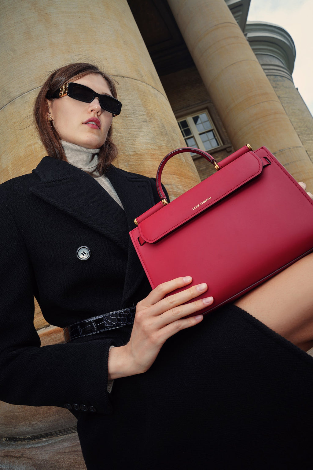 Dolce & Gabbana Red Leather Sicily Bag