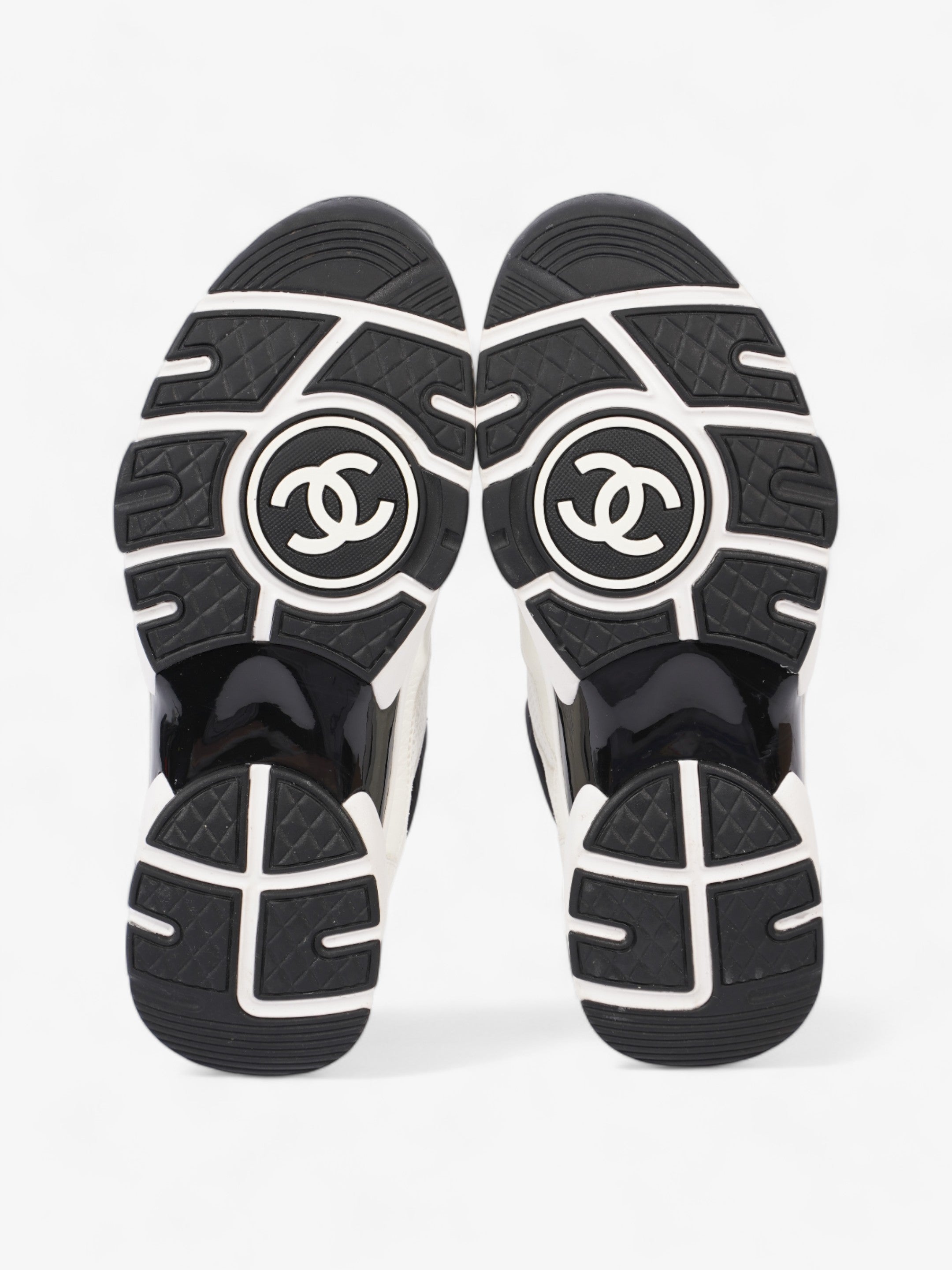 Chanel CC Logo Sneakers  White / Black Mesh EU 39.5 UK 6.5