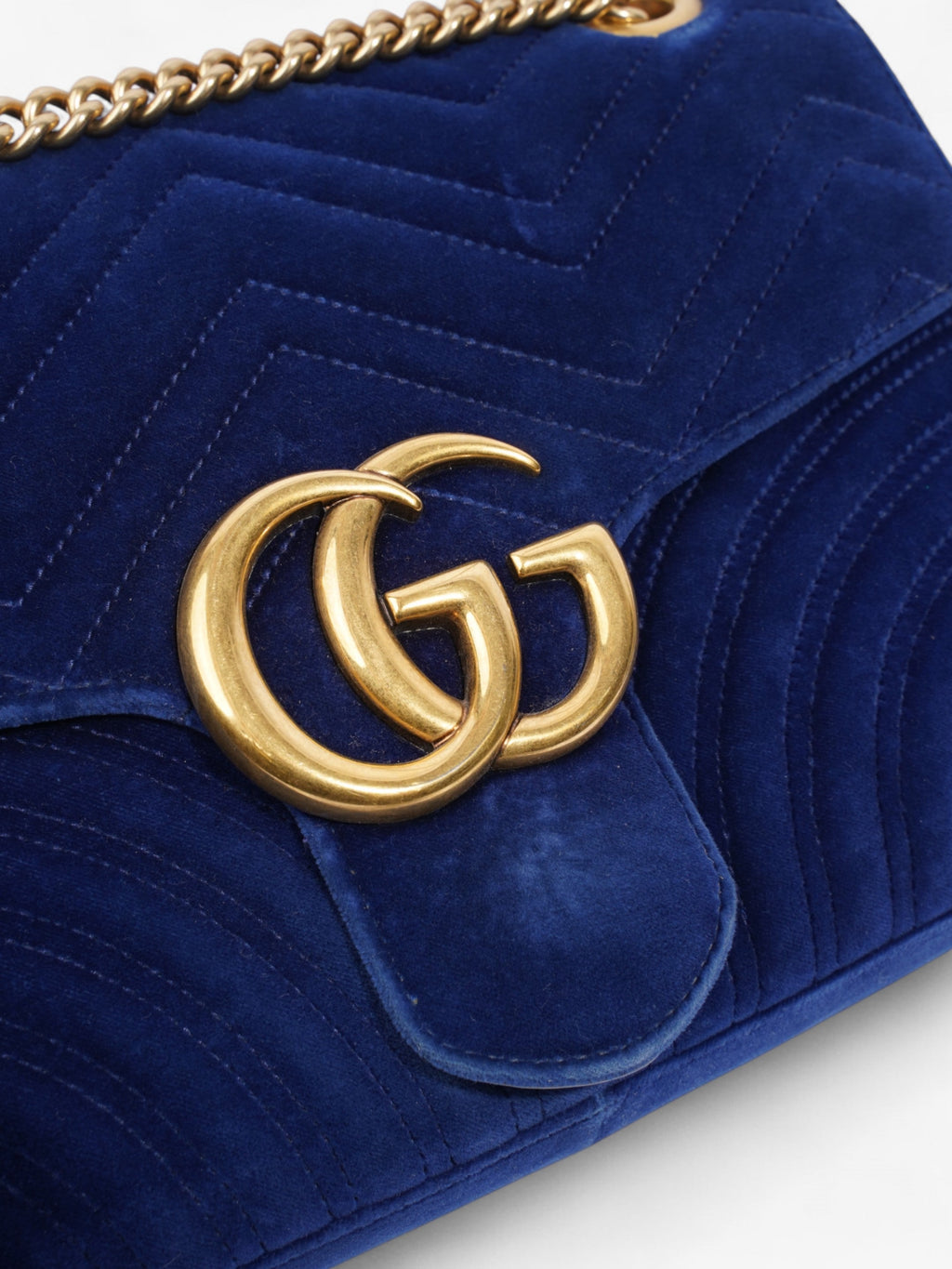 Gucci GG Marmont Royal Blue Velvet Large