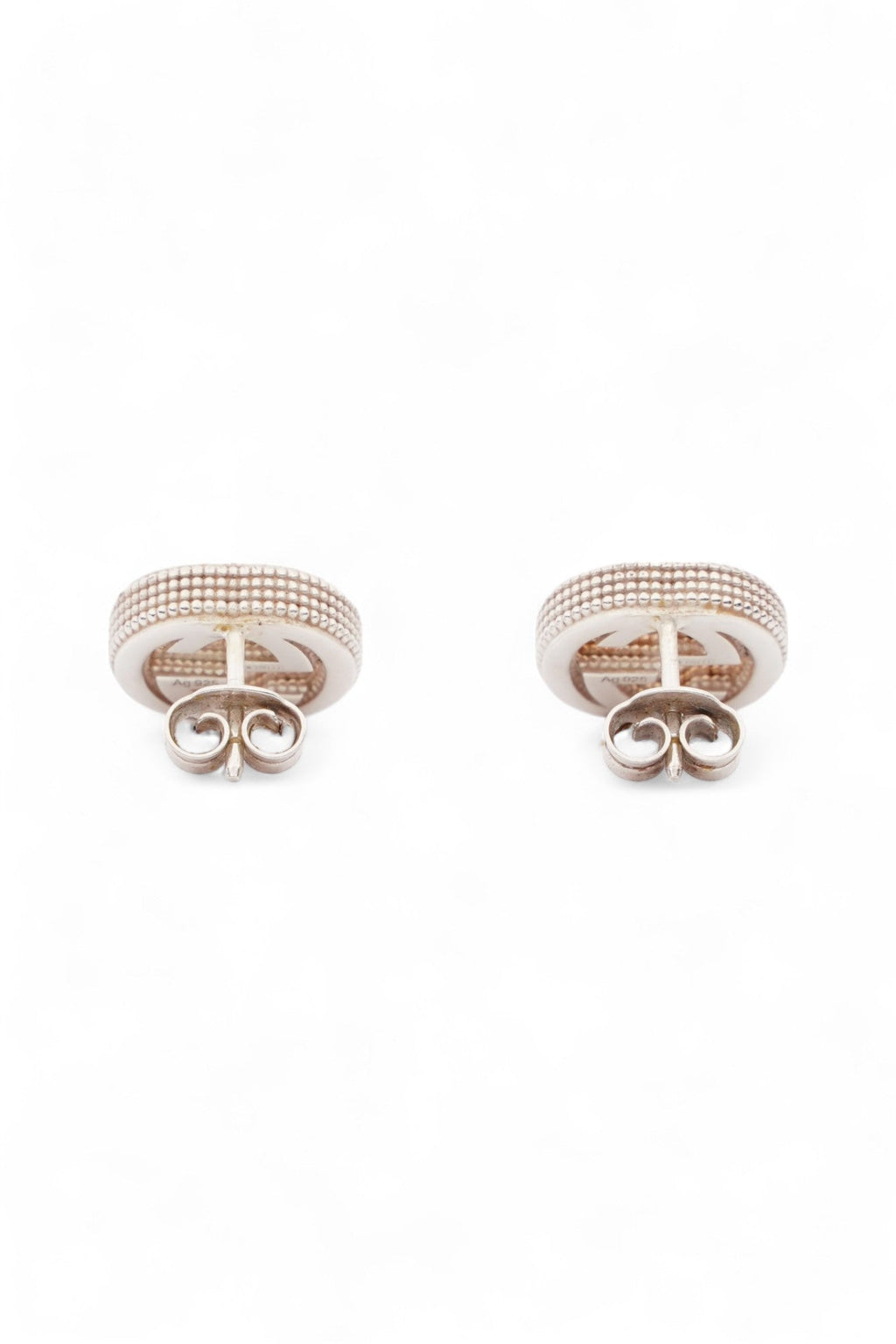 Gucci Interlocking Earrings Silver Silver Sterling