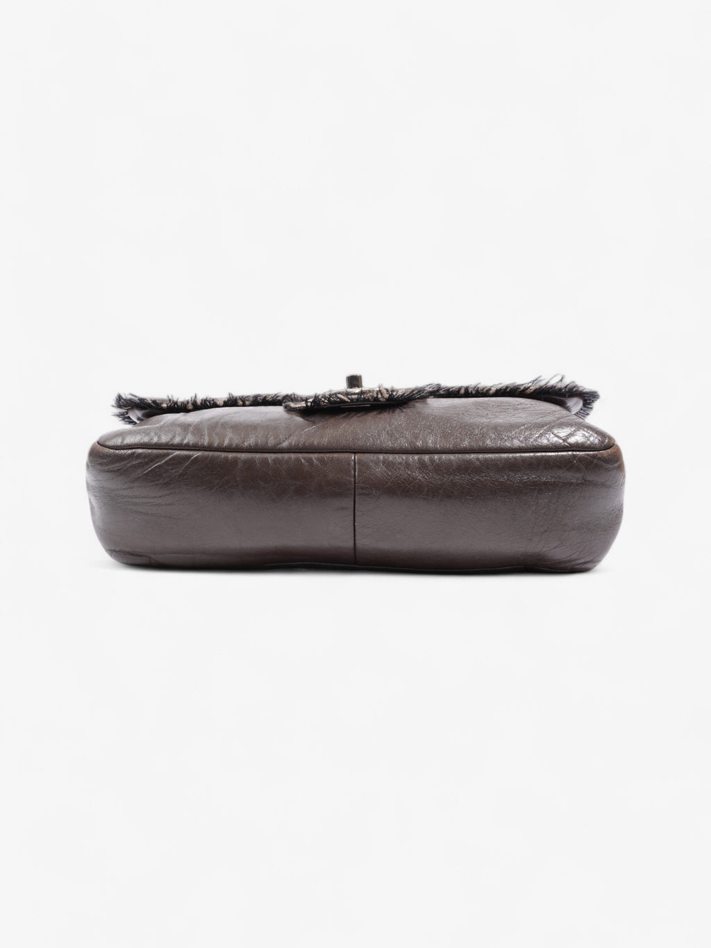 Chanel Funny Tweed Flap Bag Brown Lambskin Leather