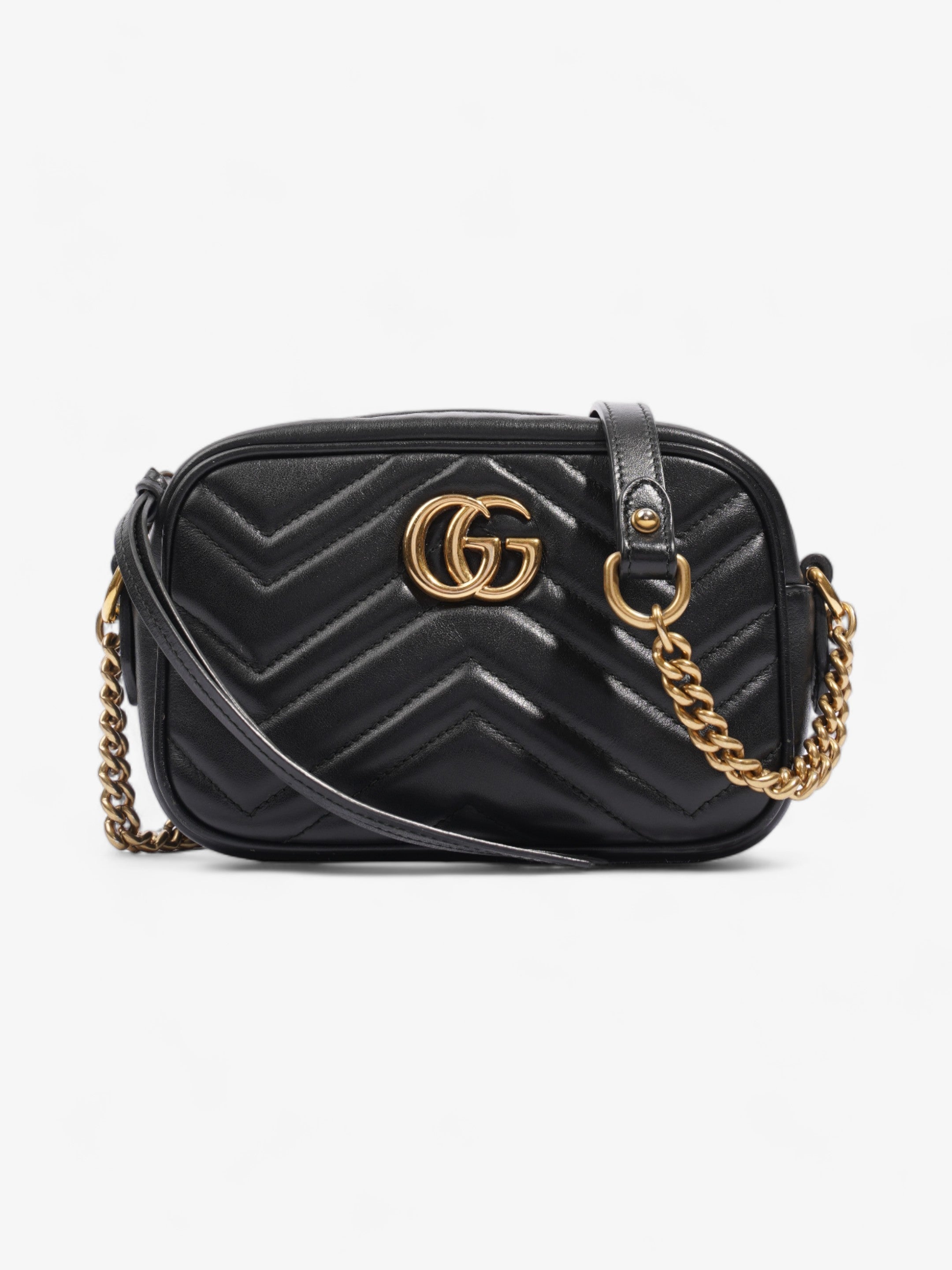 Gucci GG Marmont Black Matelasse Leather Mini