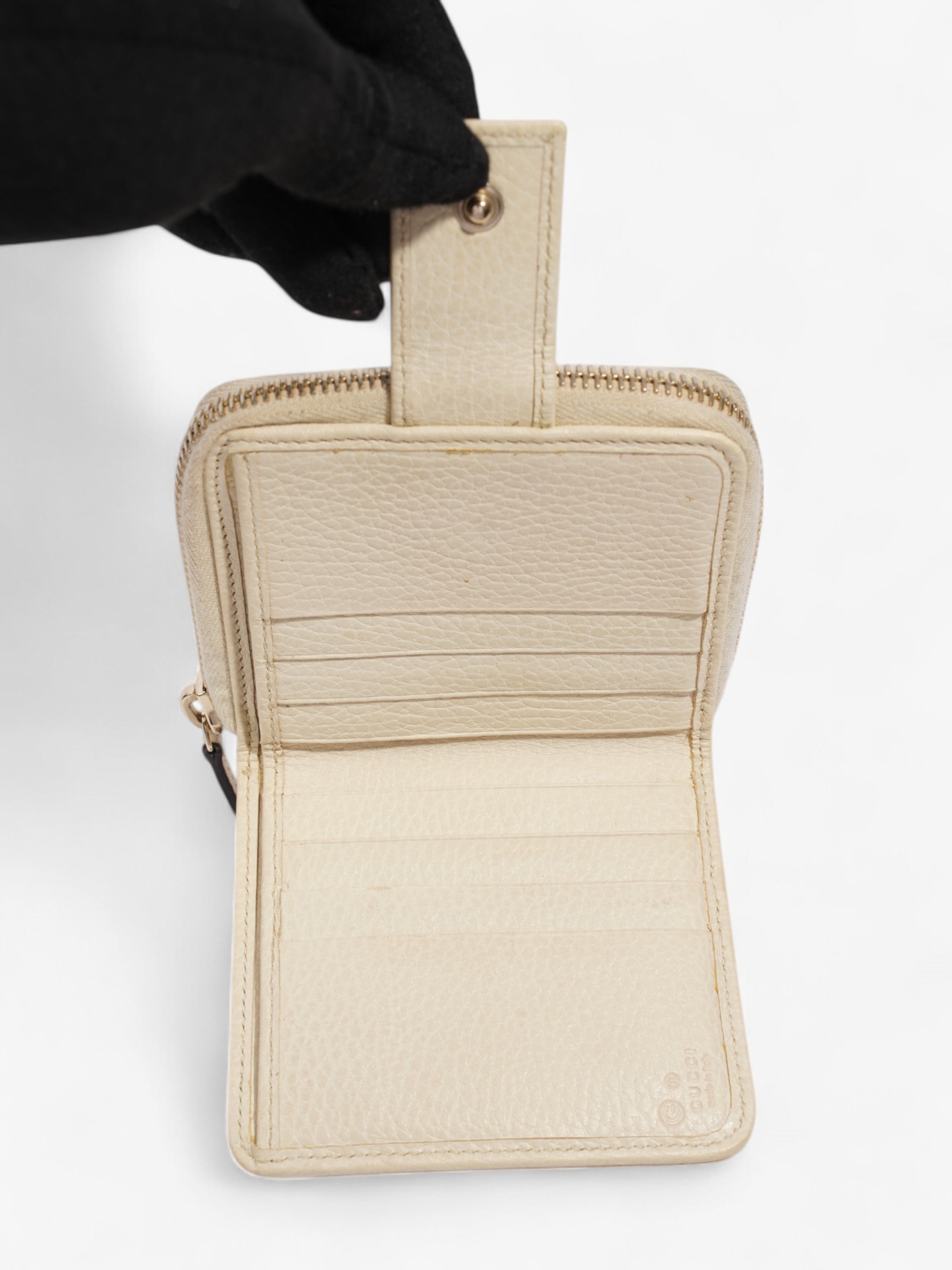 Gucci GG Bi-Fold Wallet Beige / White Canvas