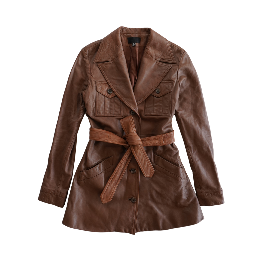 Nili Lotan Leather Trench Coat - Women's XS