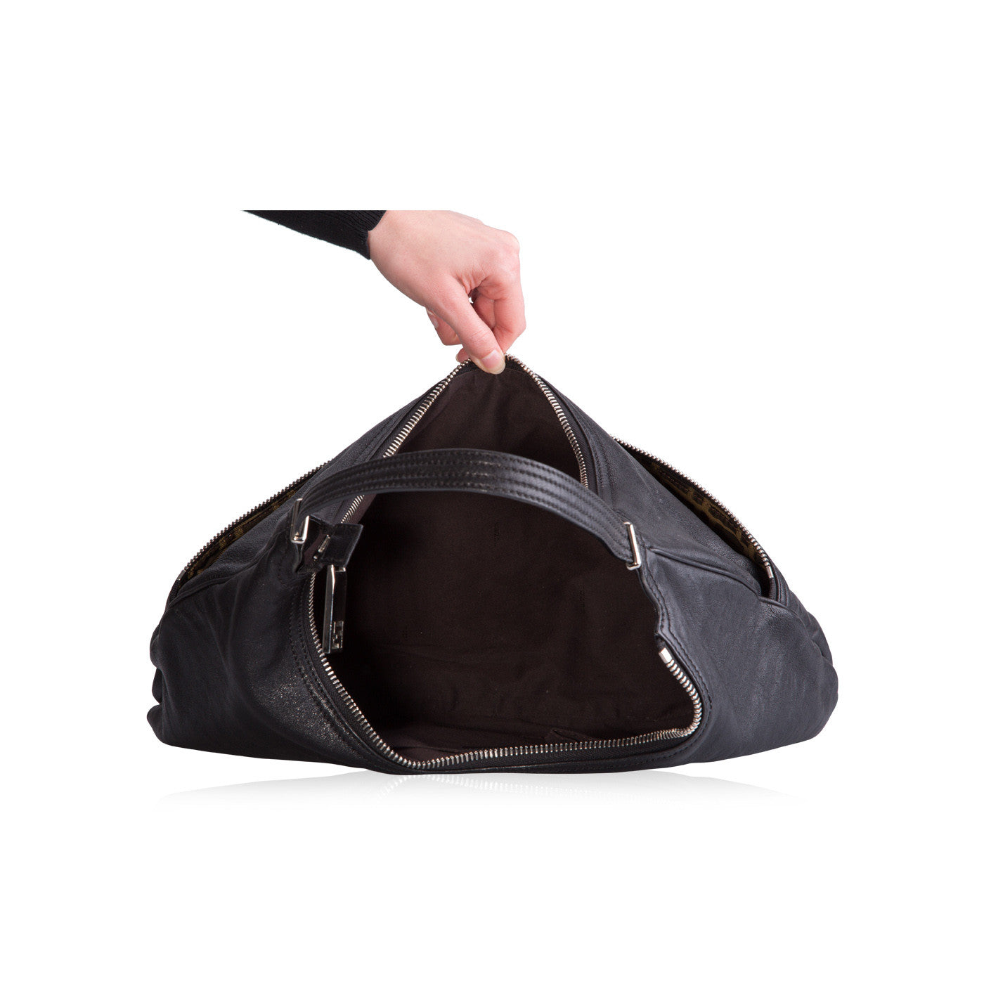 Fendi Front Zip Hobo Bag