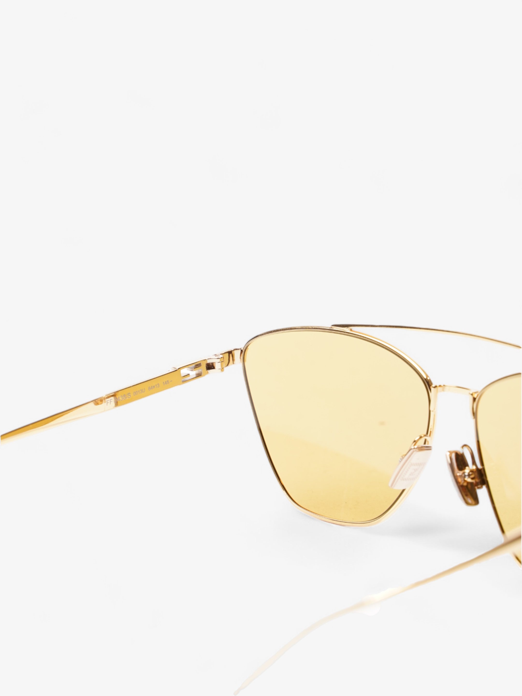 Fendi Embellished Aviator Sunglasses Gold Base Metal 145mm