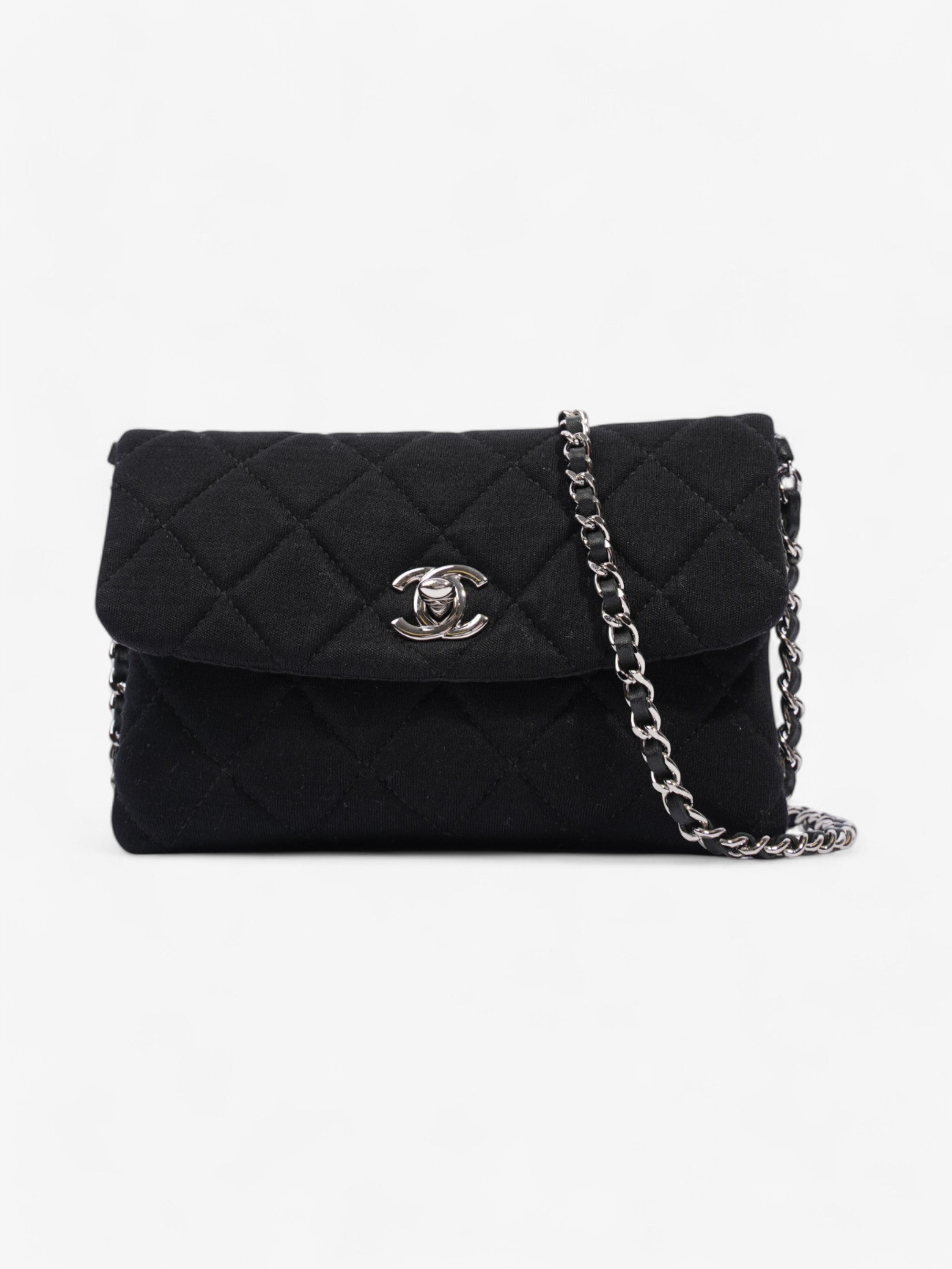 Chanel CC Flap Bag Black Cotton Mini