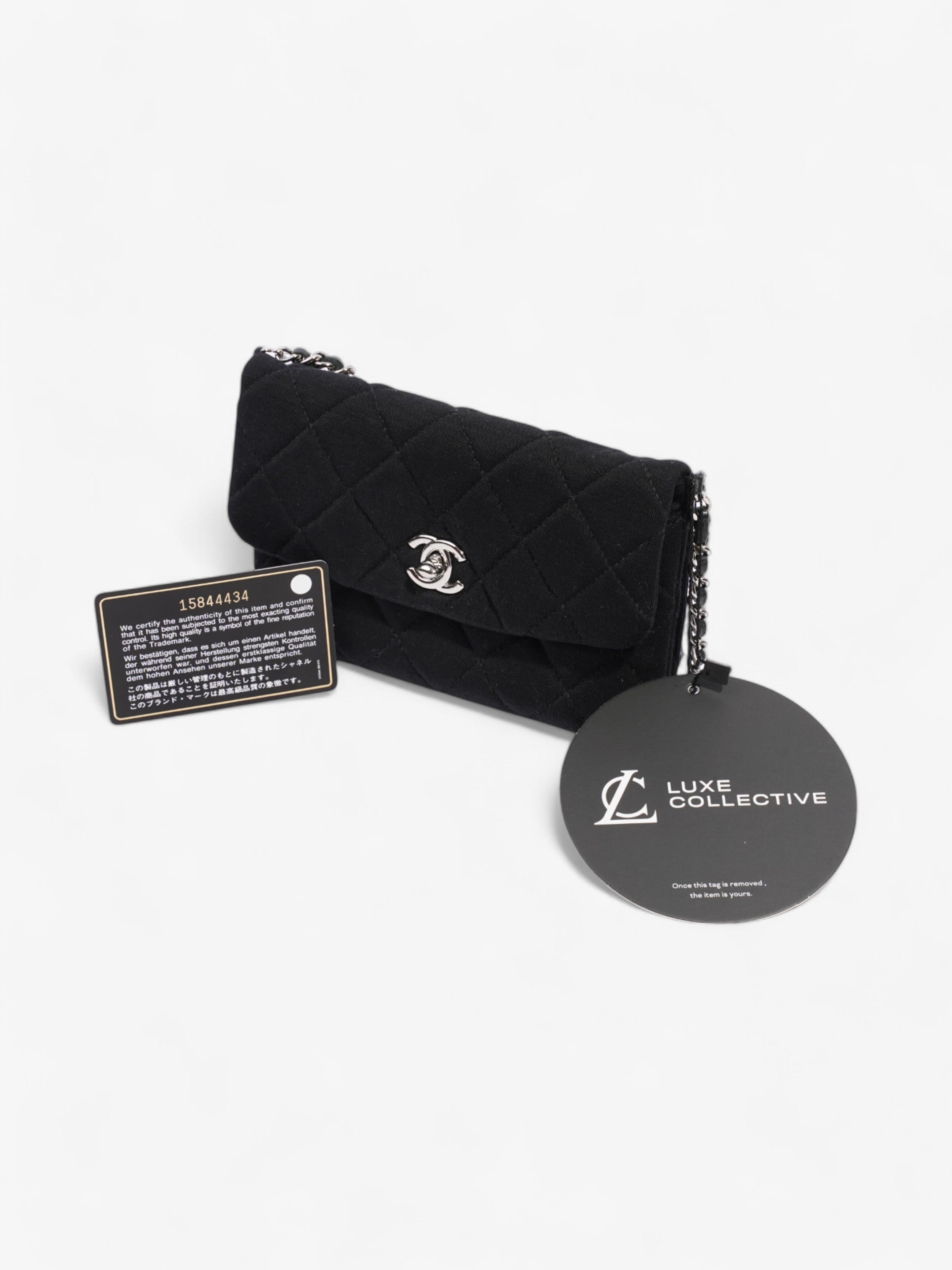 Chanel CC Flap Bag Black Cotton Mini
