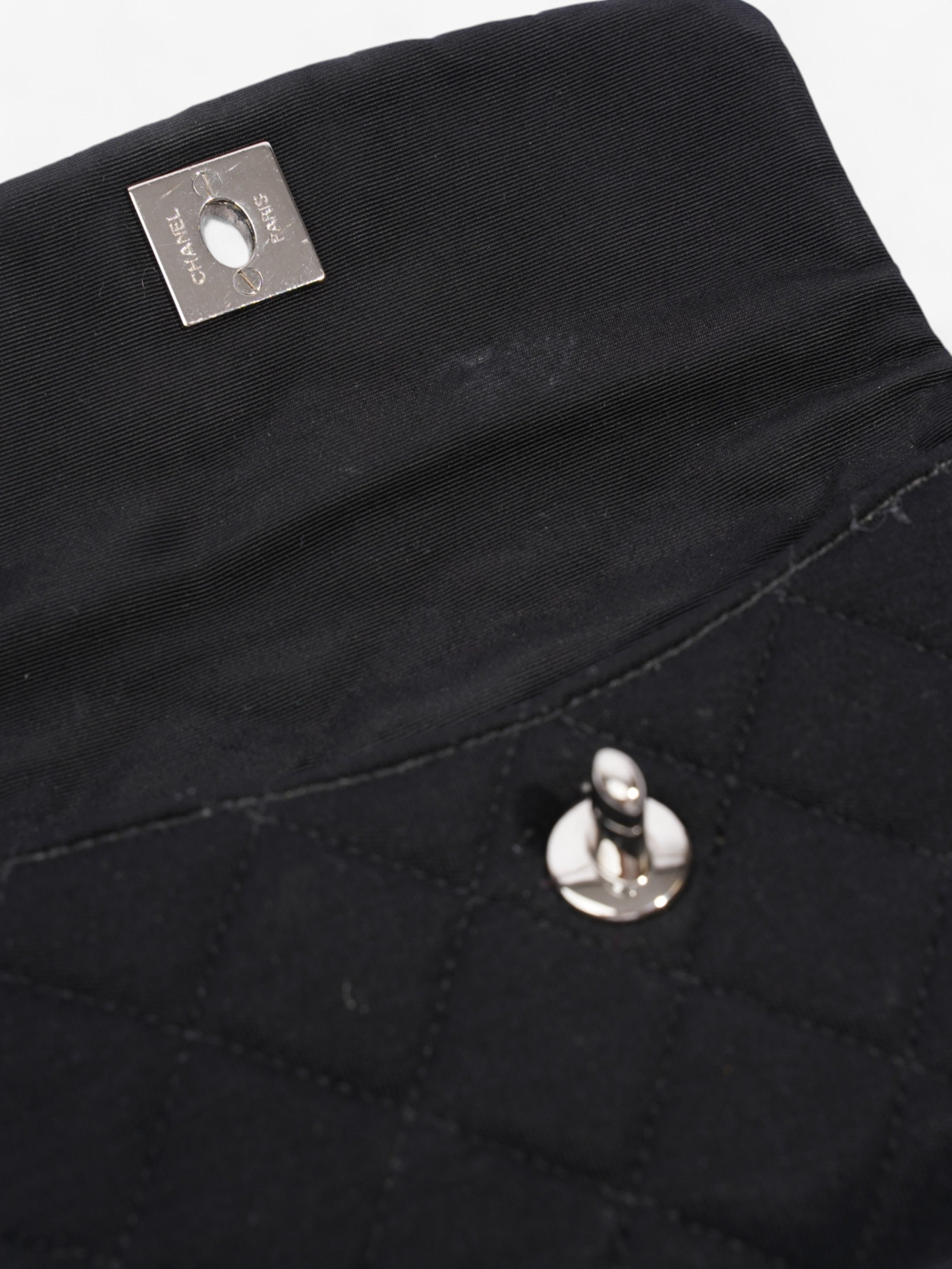 Chanel CC Flap Bag Black Cotton Mini