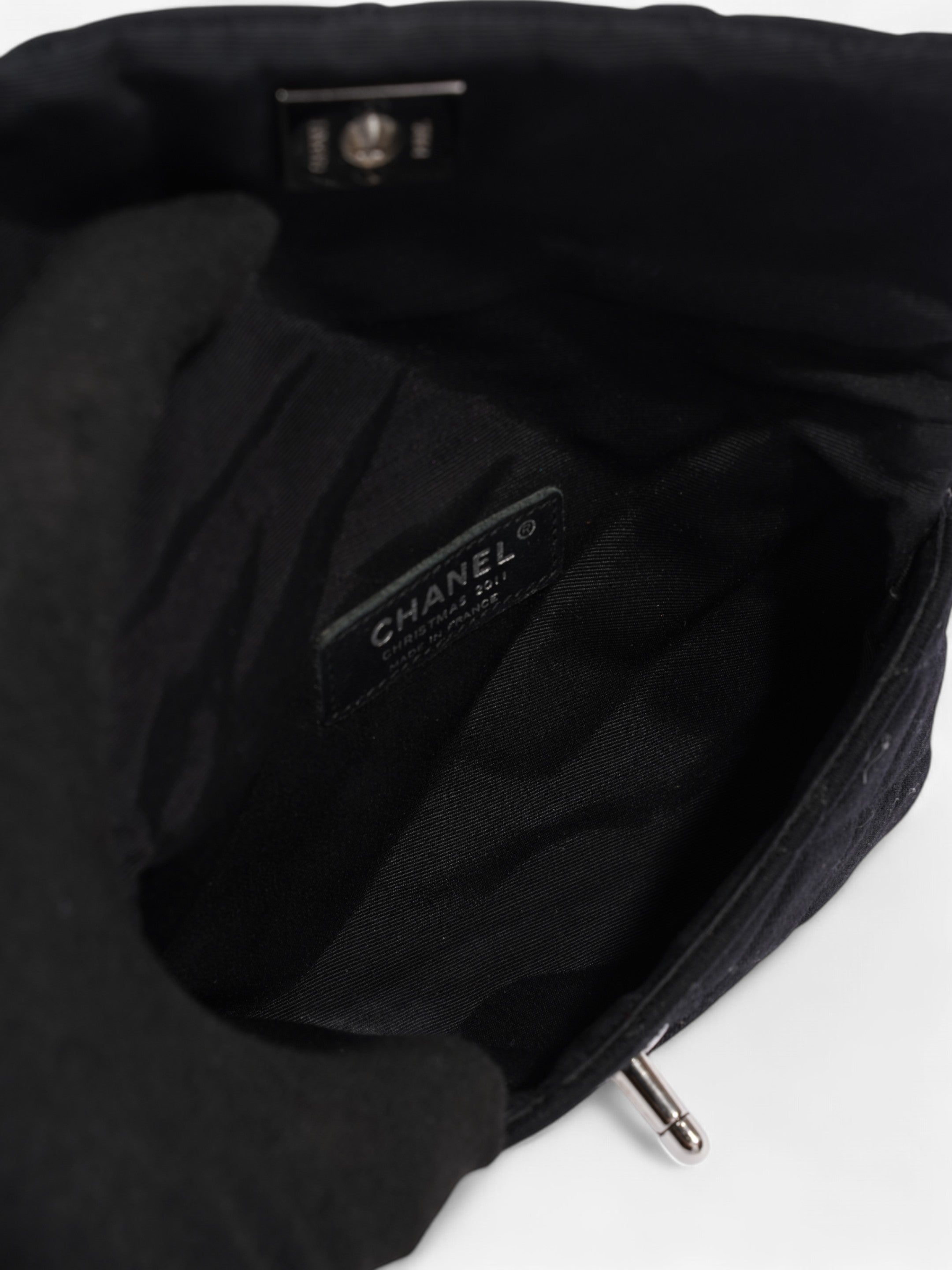 Chanel CC Flap Bag Black Cotton Mini