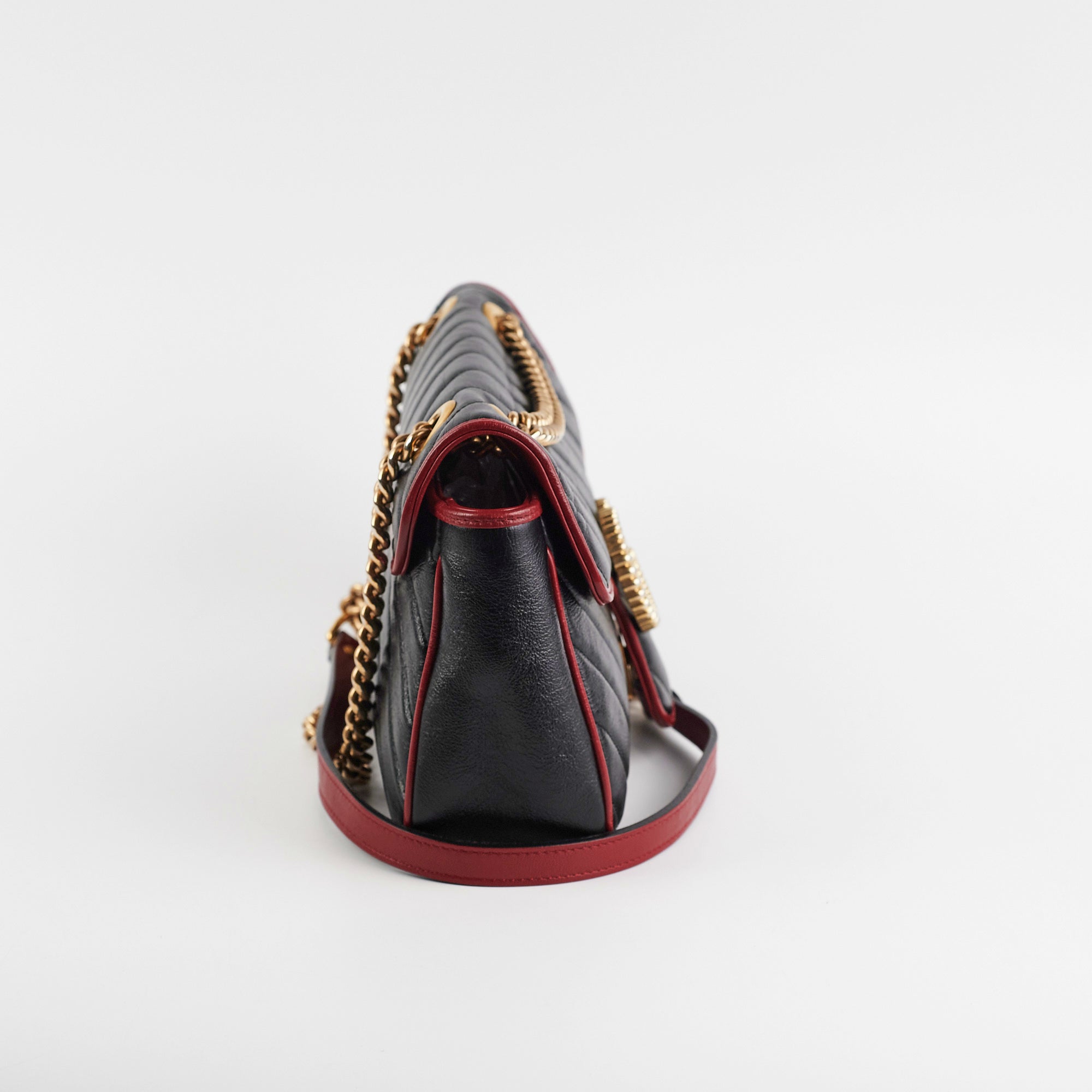 Gucci Small Marmont Red/Black Shoulder Bag