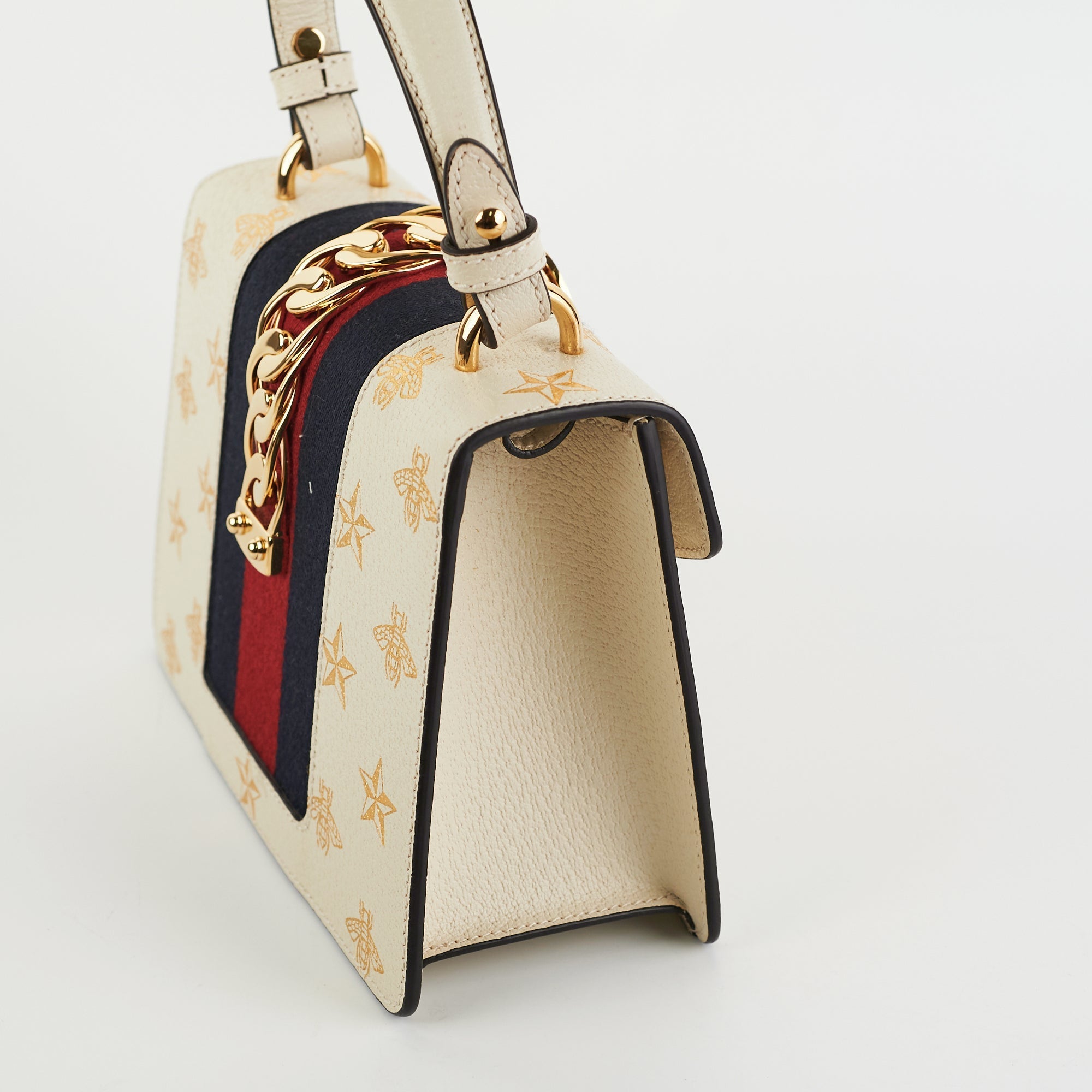 Gucci Sylvie White Mini Top Handle Bag