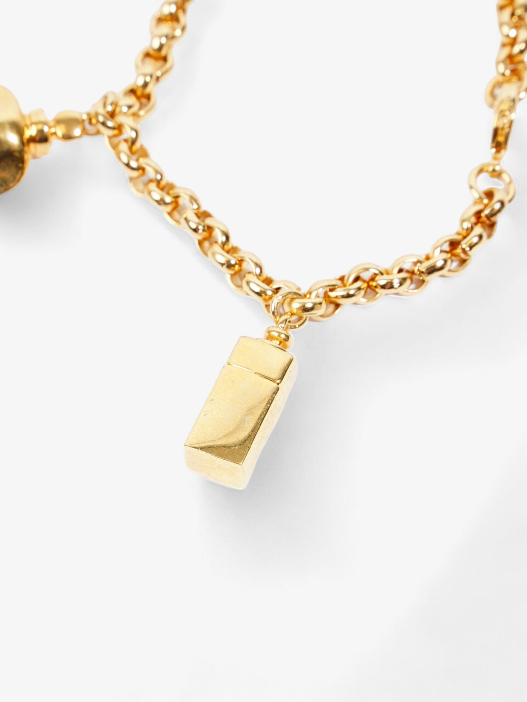 Christian Dior Perfume Bottle Charm Bracelet Gold Base Metal