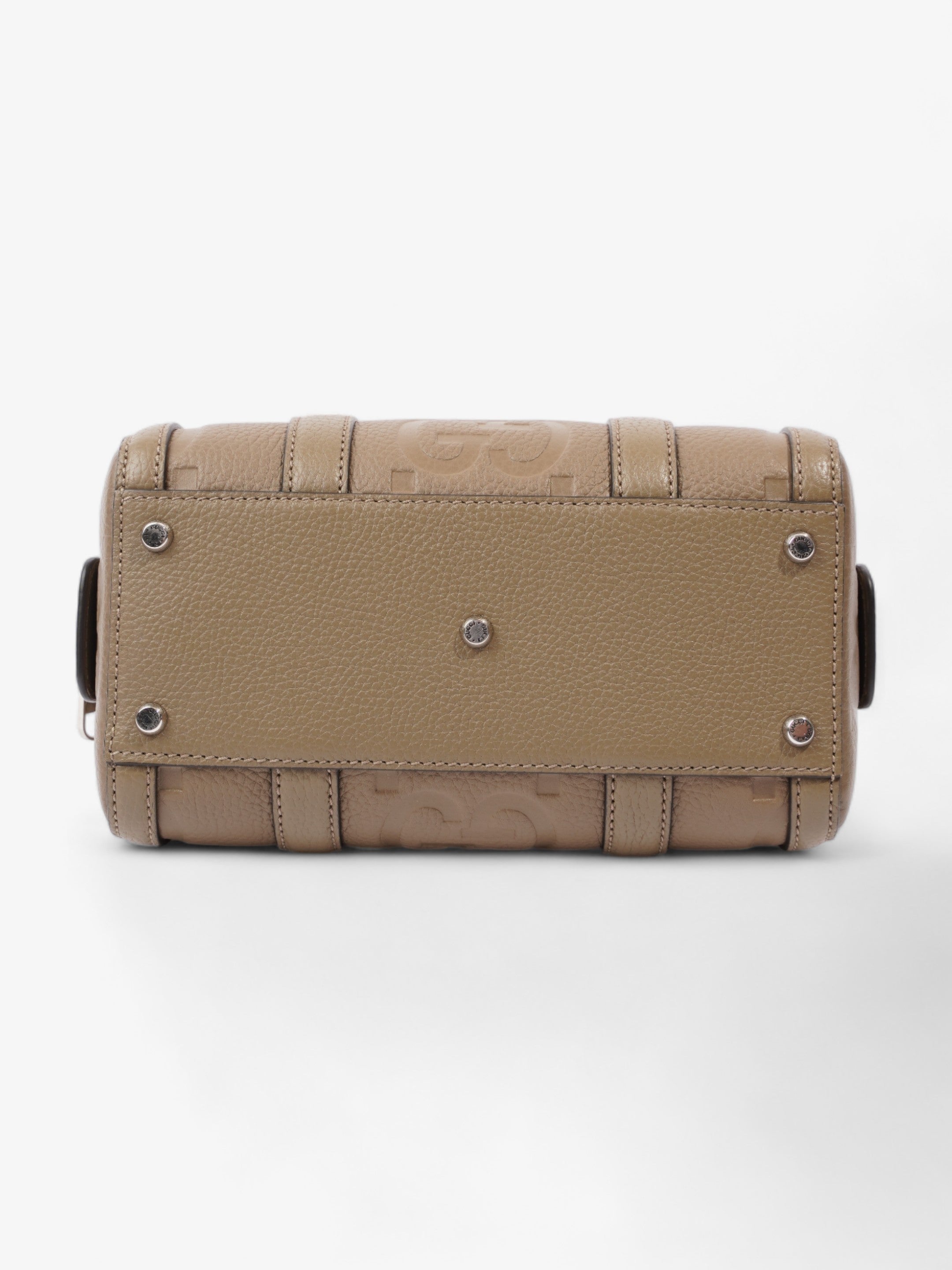 Gucci Jumbo GG Mini Duffle Beige Embossed Leather
