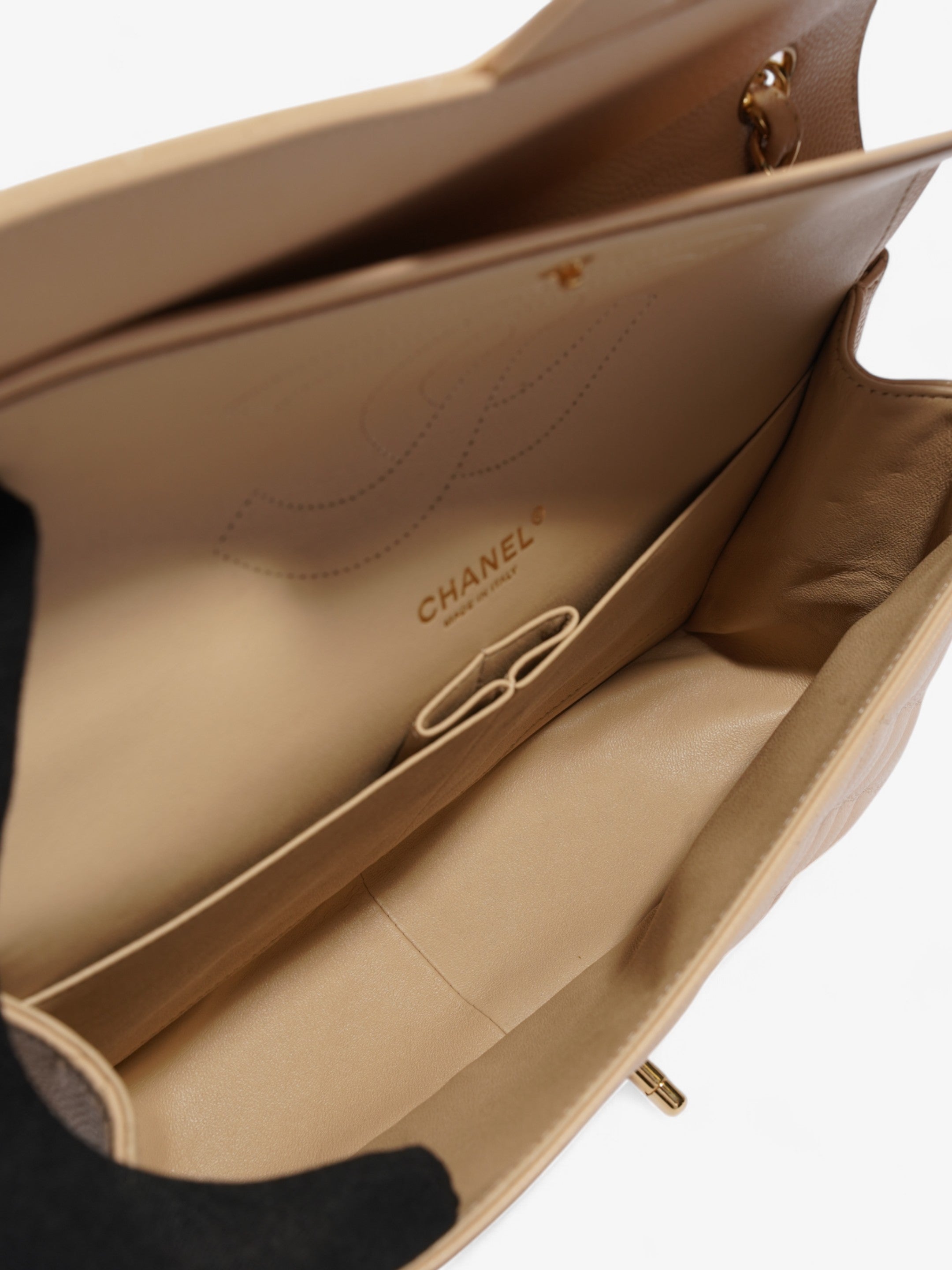 Chanel Classic Double Flap Nude Caviar Leather Jumbo