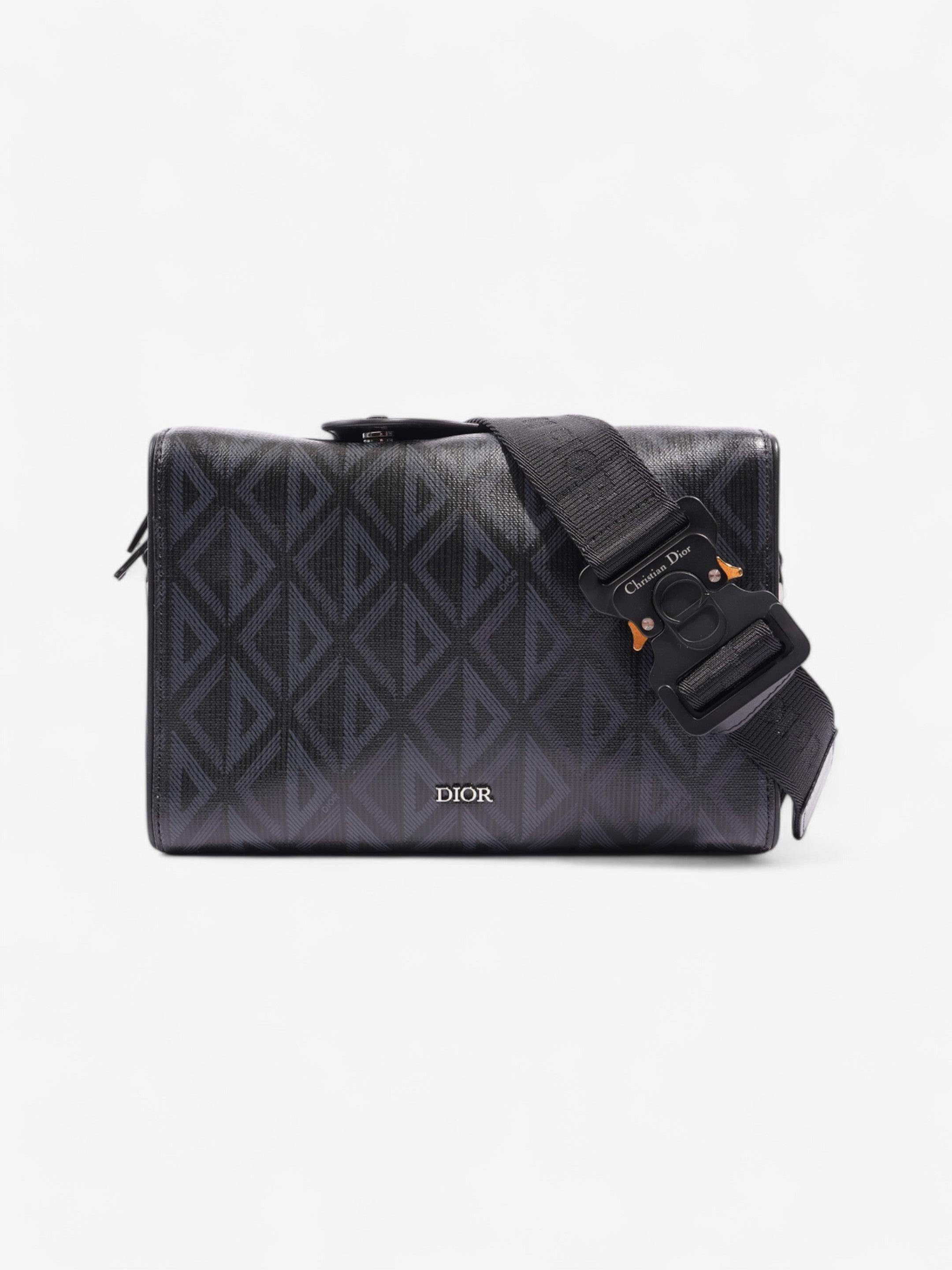 Christian Dior Lingot CD Diamond Bag Black / Navy Blue Canvas