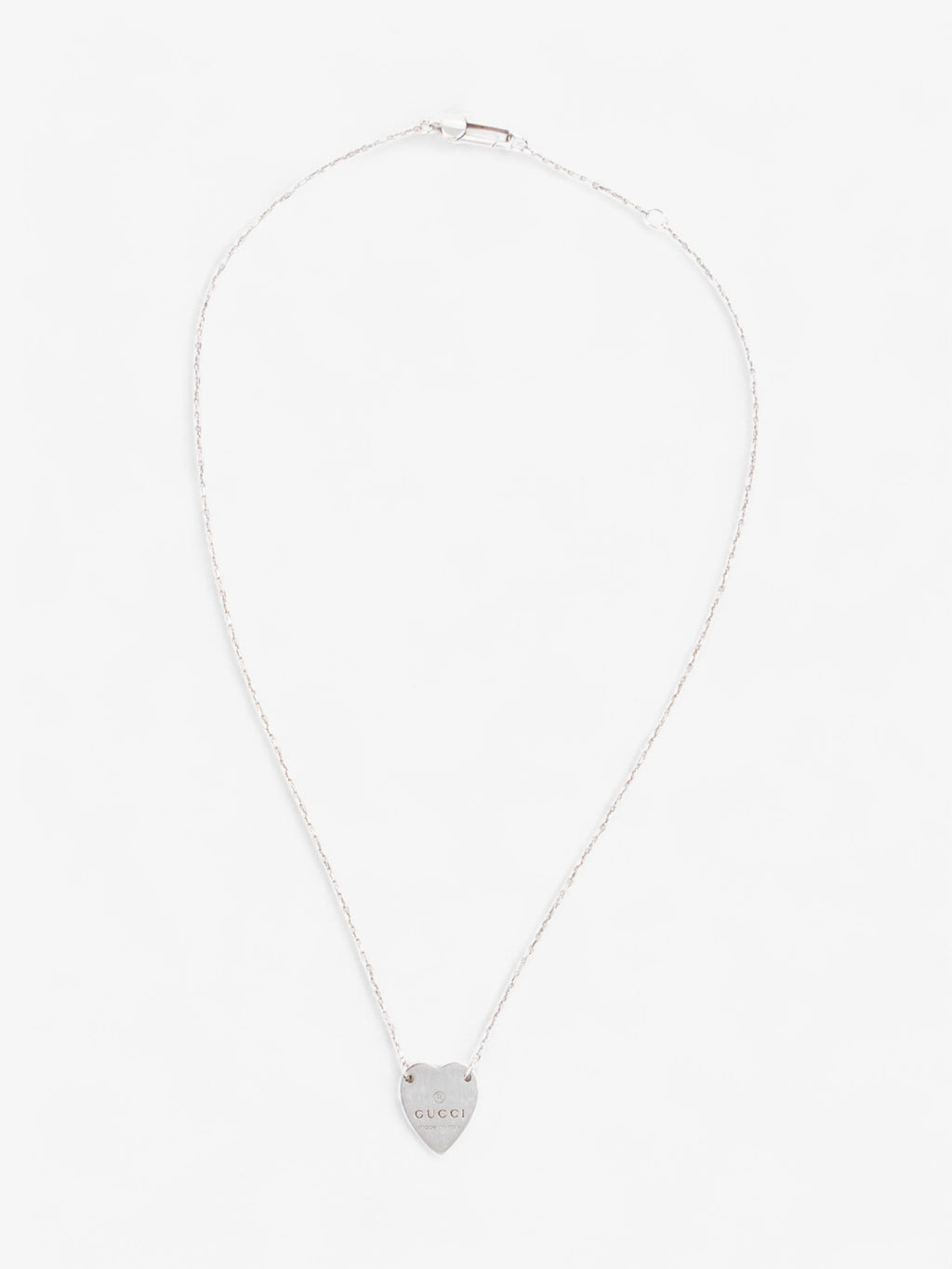 Gucci Trademark Heart Necklace Silver Silver Sterling