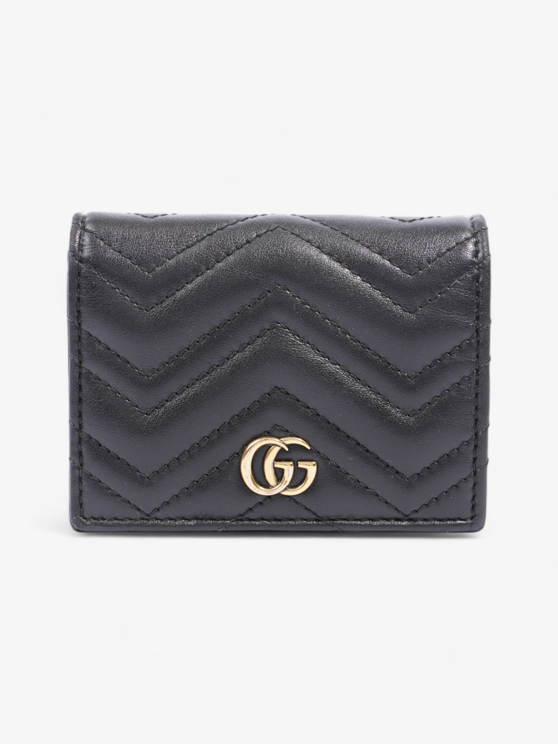 Gucci GG Marmont  Case Wallet Black Matelasse Leather