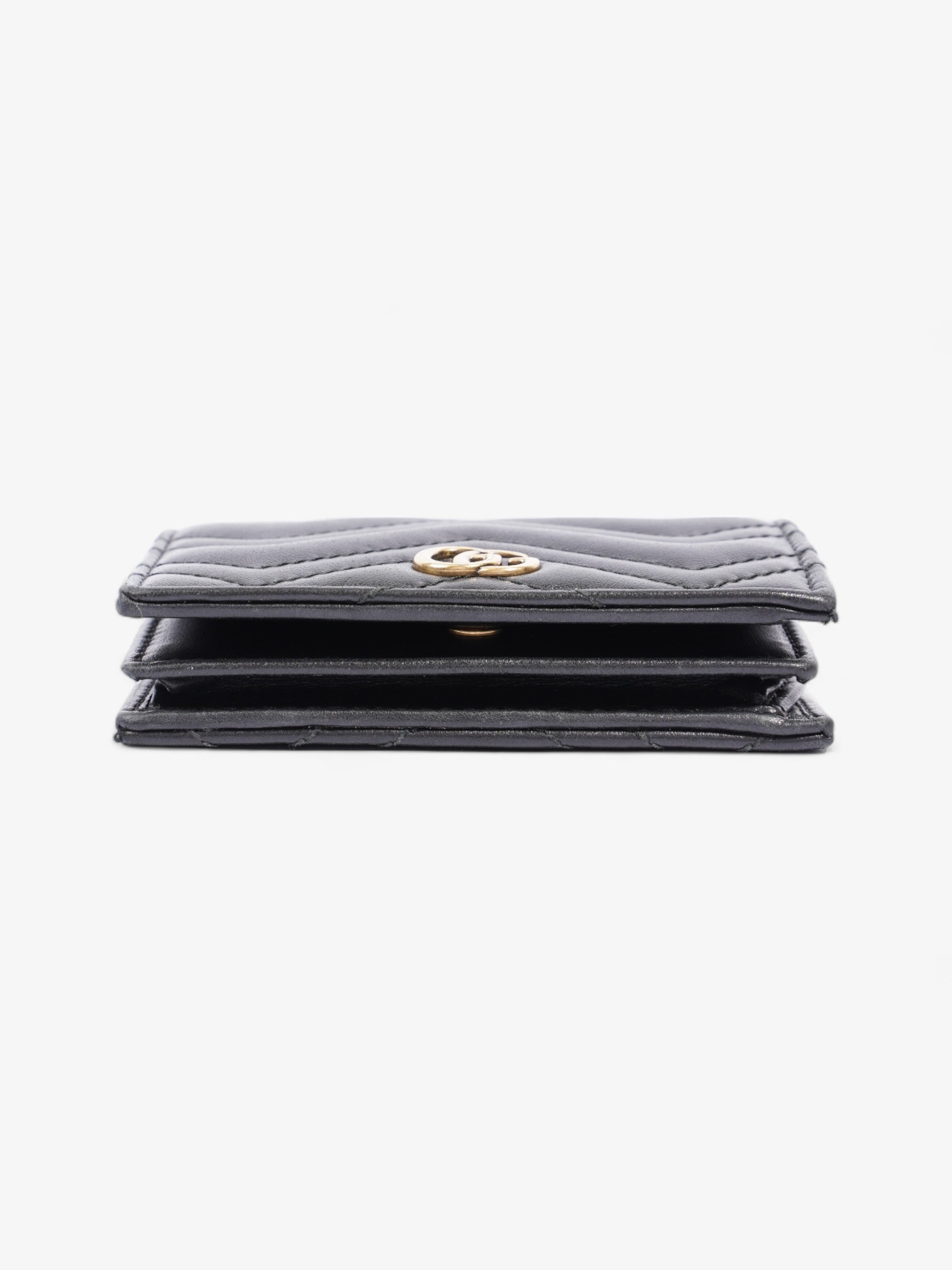 Gucci GG Marmont  Case Wallet Black Matelasse Leather