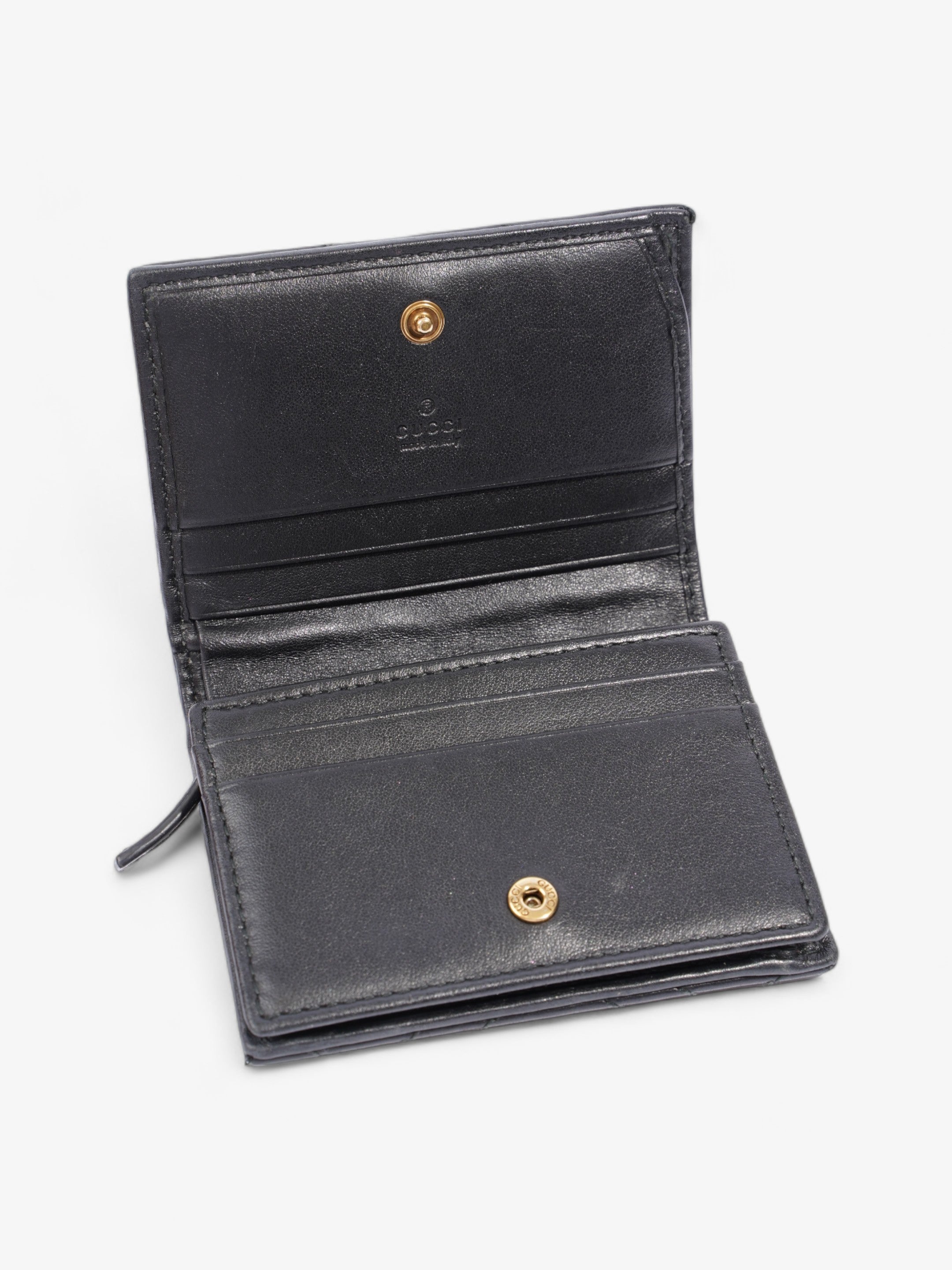 Gucci GG Marmont  Case Wallet Black Matelasse Leather