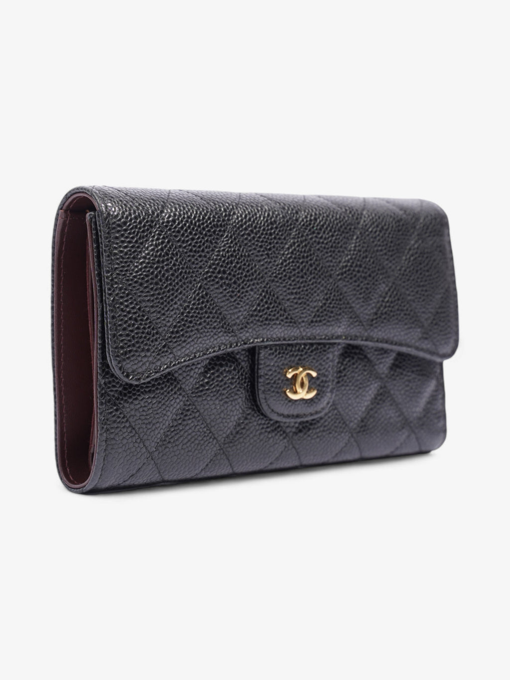 Chanel CC Flap Continental Wallet Black / Gold Caviar Leather