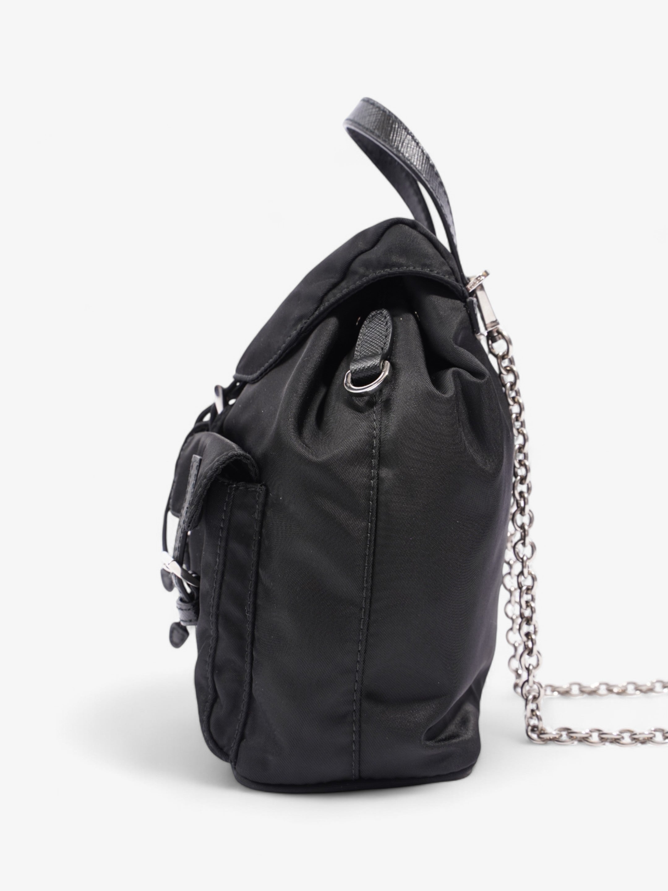 Prada Vela Backpack Black Nylon Mini
