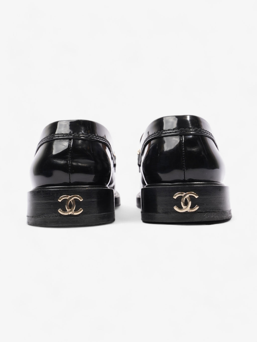 Chanel Chain Logo Loafers Black / Gold Leather EU 37 UK 4